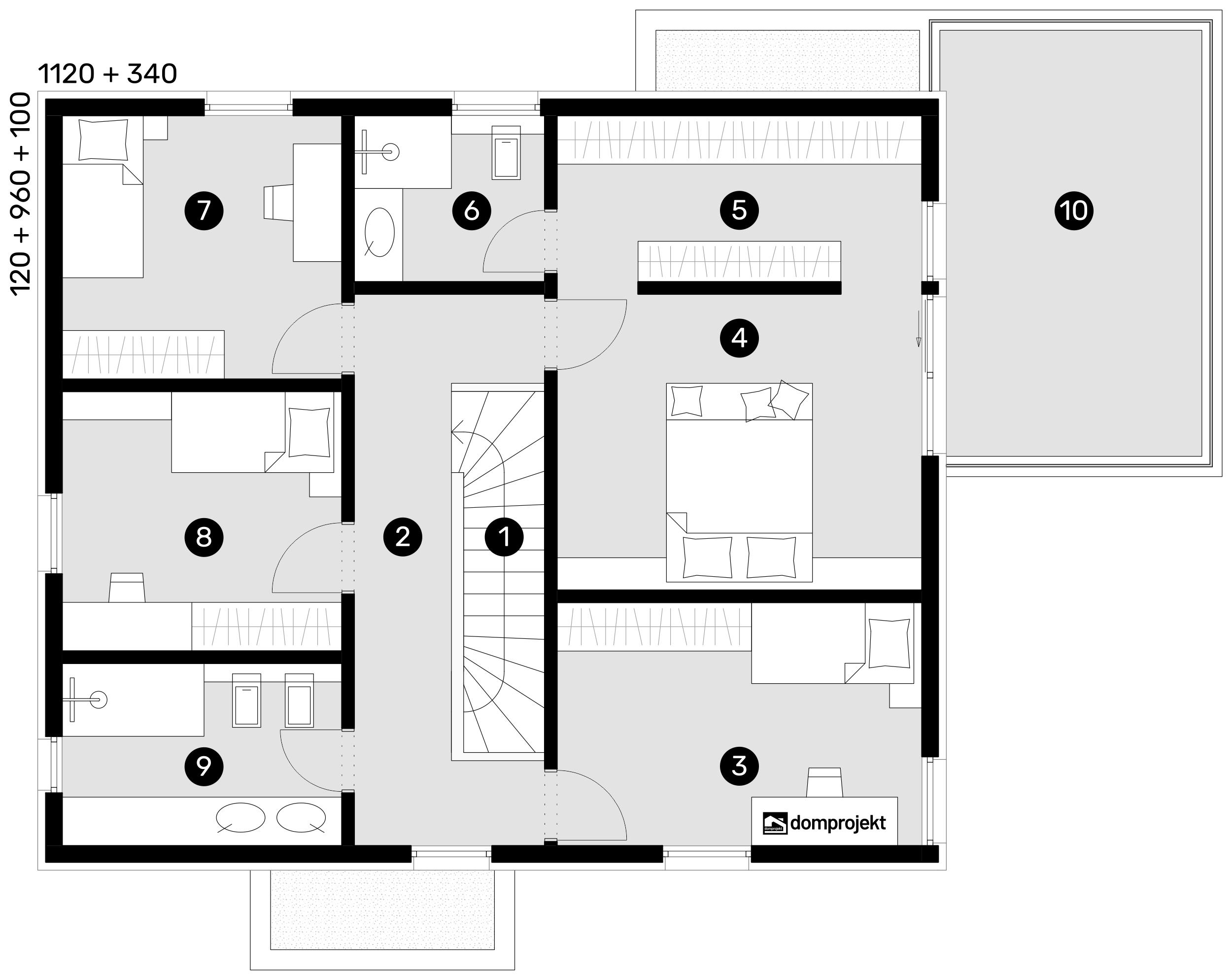 Grundriss Obergeschoss – Fertighaus Amanda