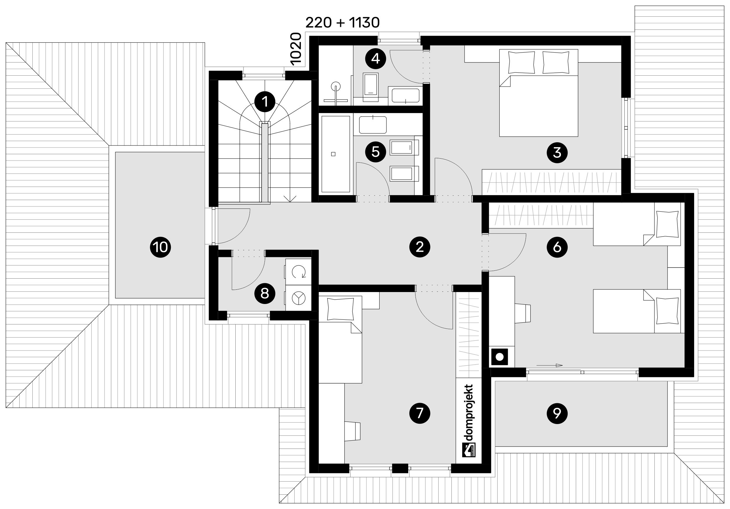 Grundriss Obergeschoss – Fertighaus Sofia