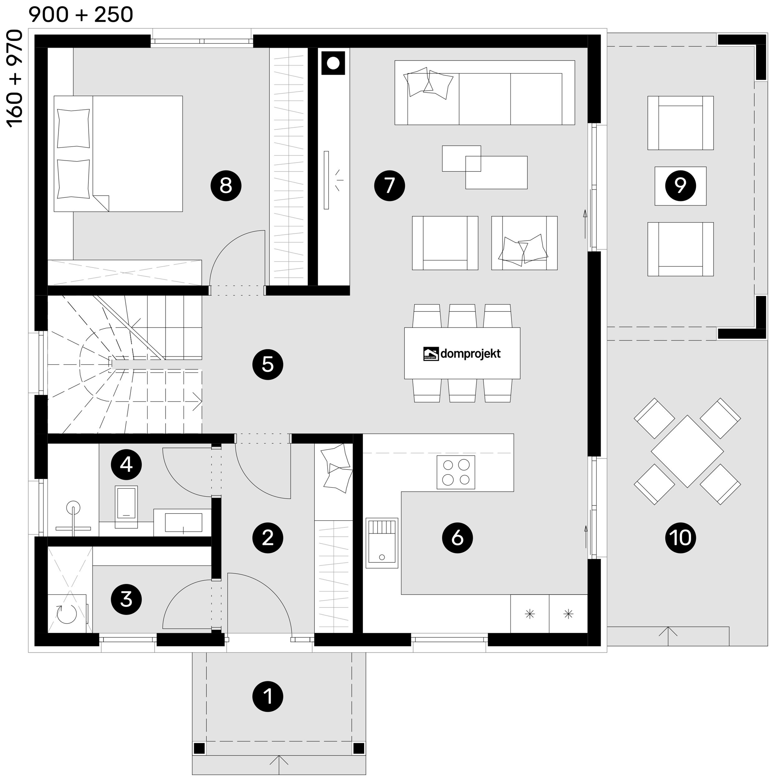 Grundriss Erdgeschoss – Fertighaus Edvina