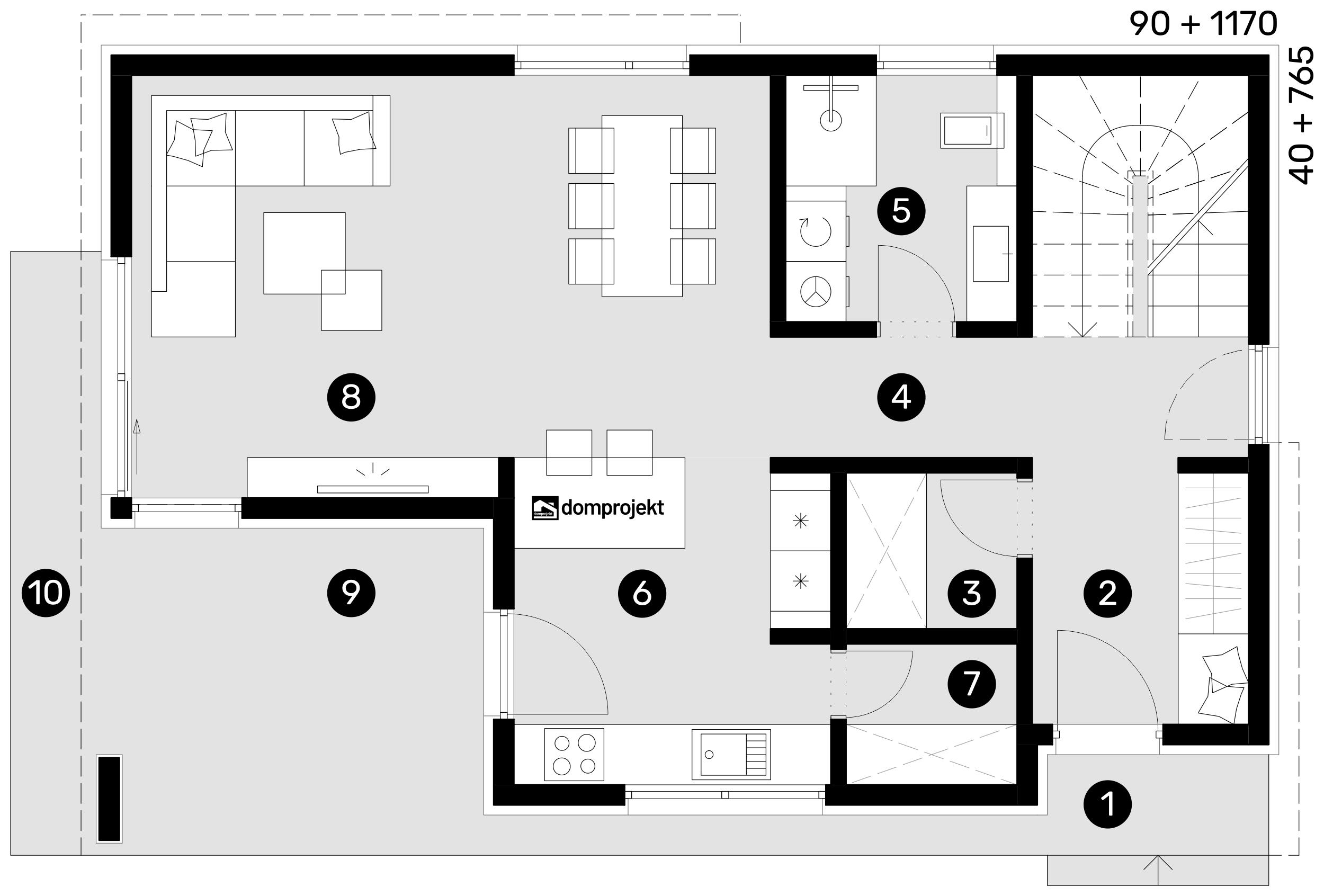 Grundriss Erdgeschoss – Fertighaus Elena