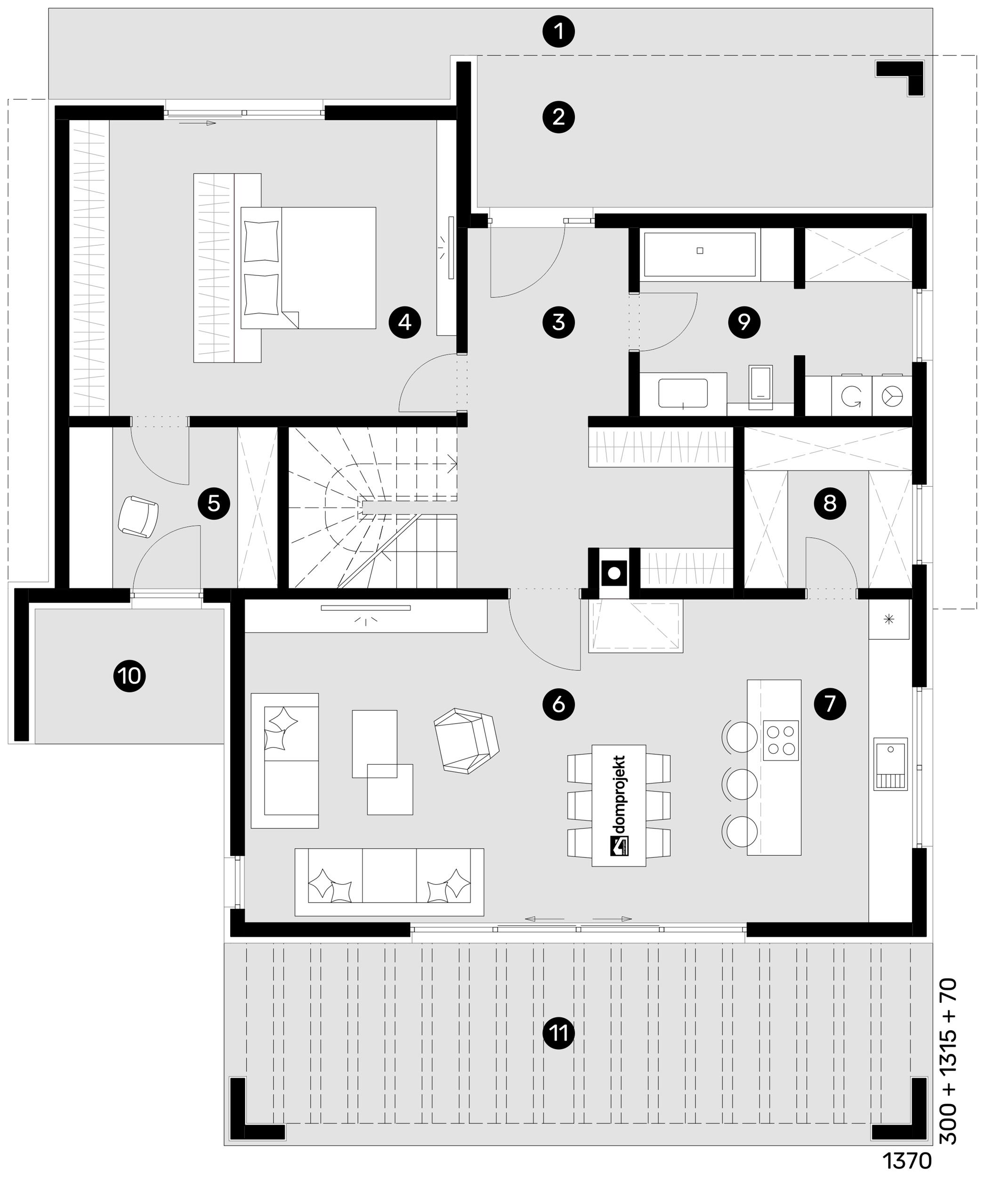 Grundriss Erdgeschoss – Fertighaus Evelyn