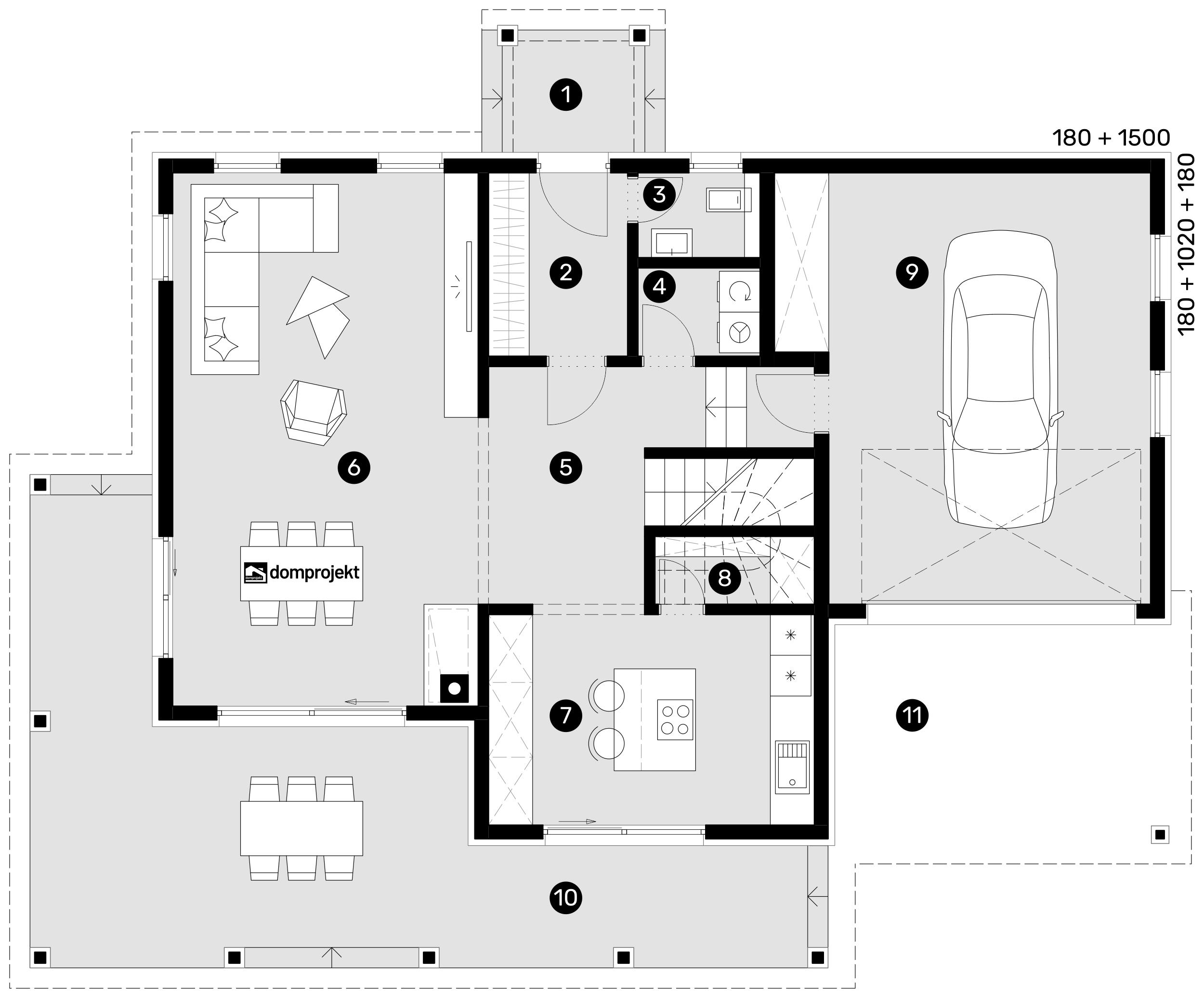 Grundriss Erdgeschoss – Fertighaus Francesca
