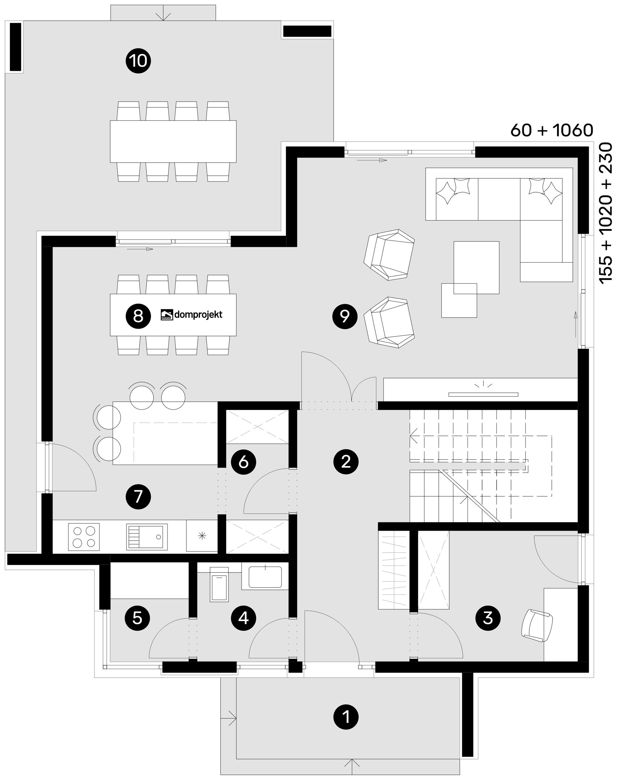 Grundriss Erdgeschoss – Fertighaus Irena