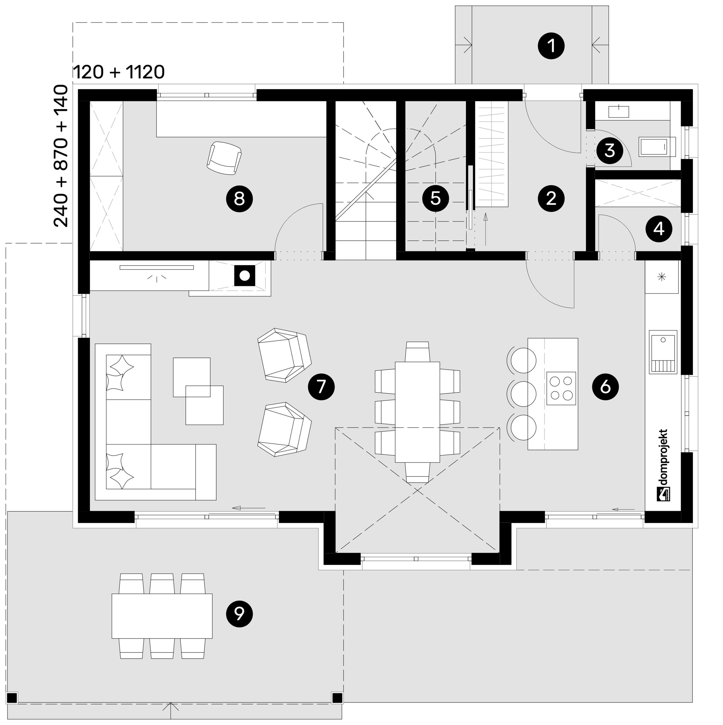 Grundriss Erdgeschoss – Fertighaus Jasmina