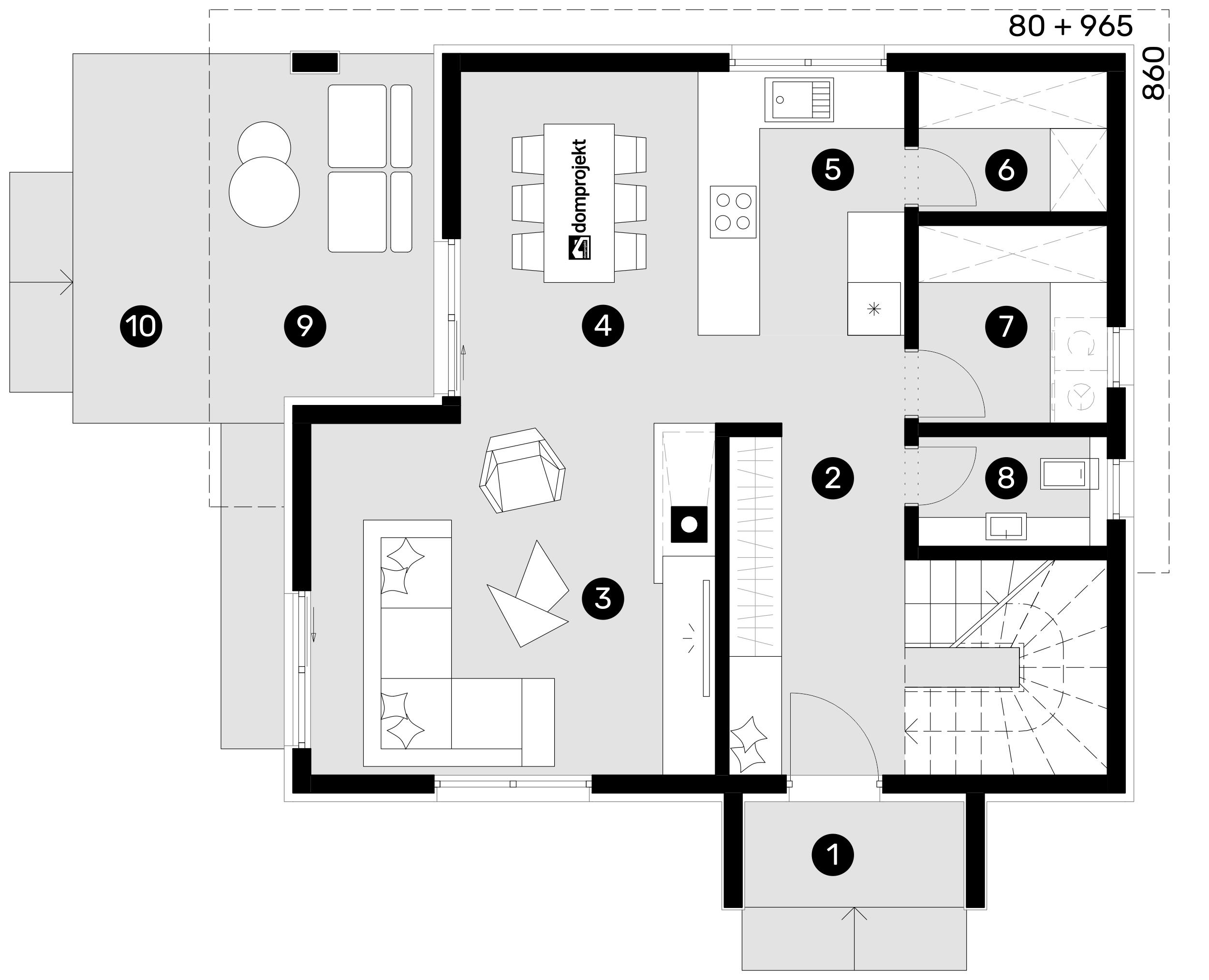 Grundriss Erdgeschoss – Fertighaus Kristina