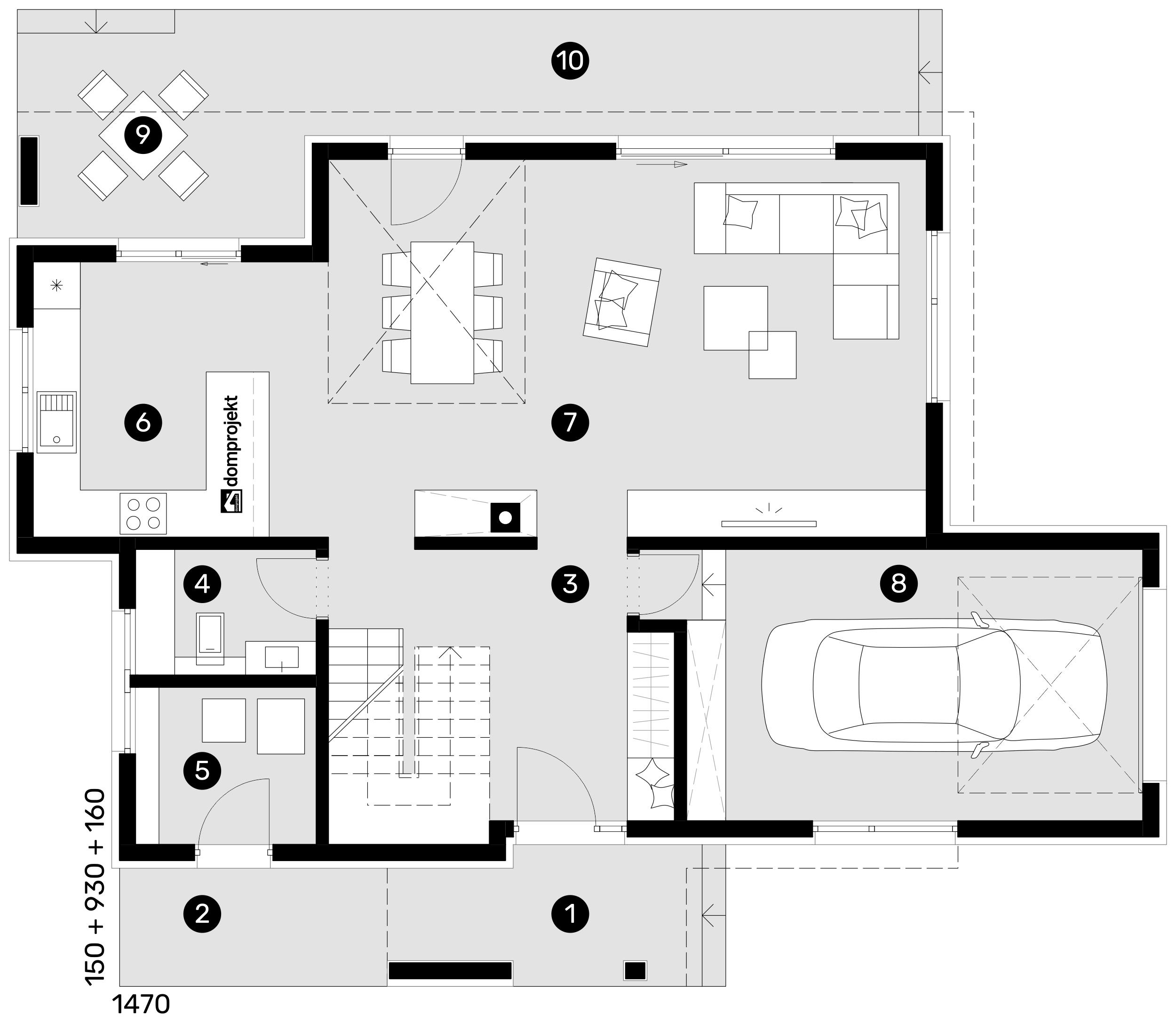 Grundriss Erdgeschoss – Fertighaus Ksenija