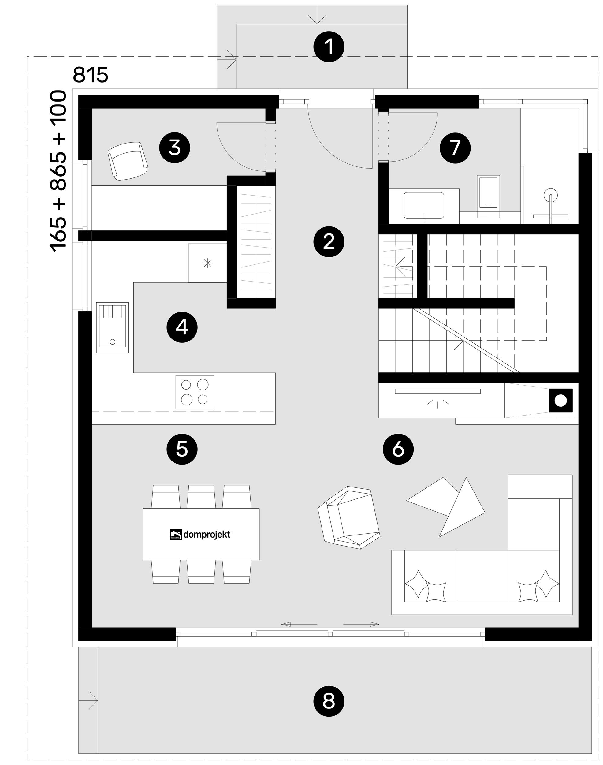 Grundriss Erdgeschoss – Fertighaus Lidija