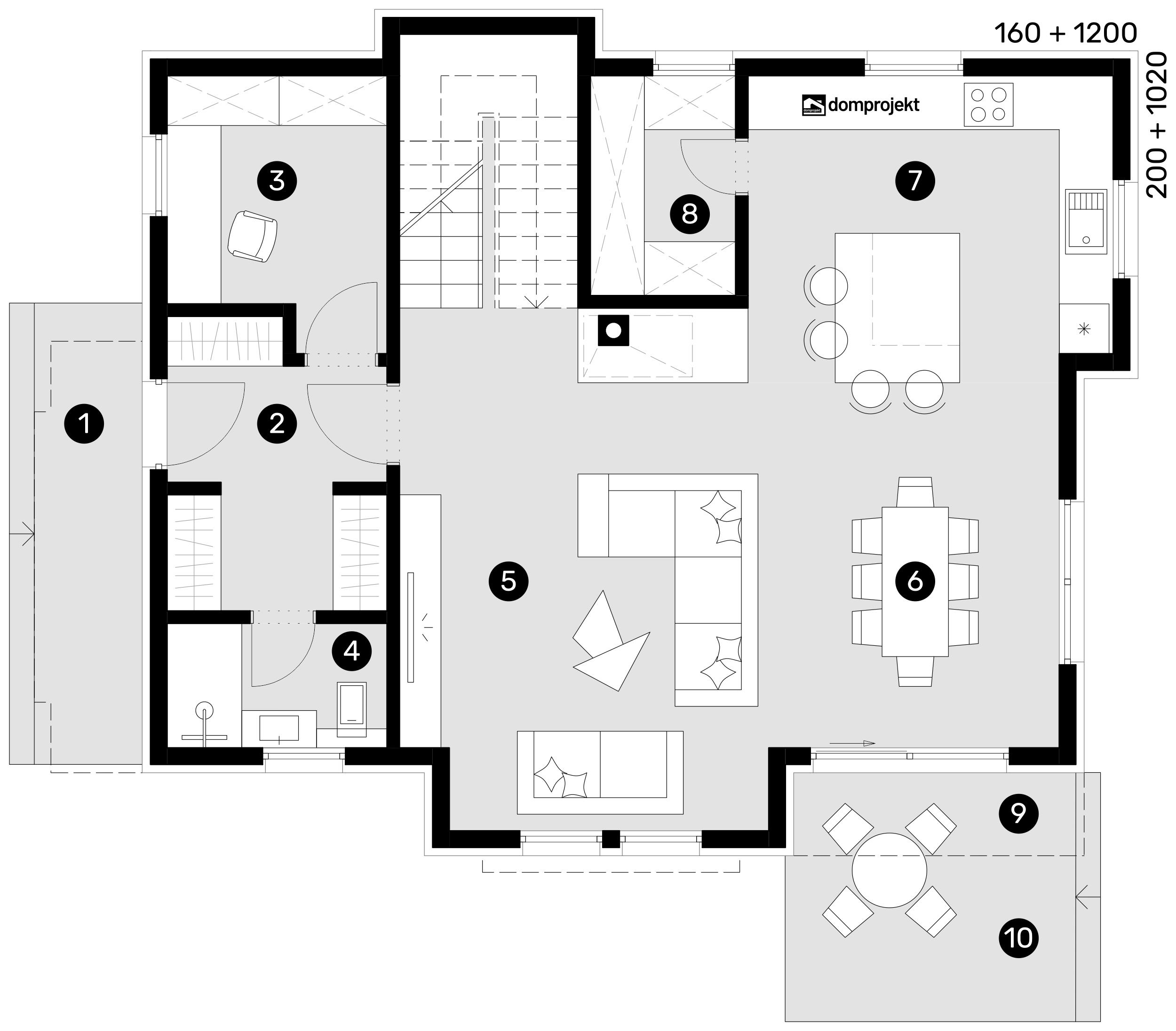 Grundriss Erdgeschoss – Fertighaus Lorena