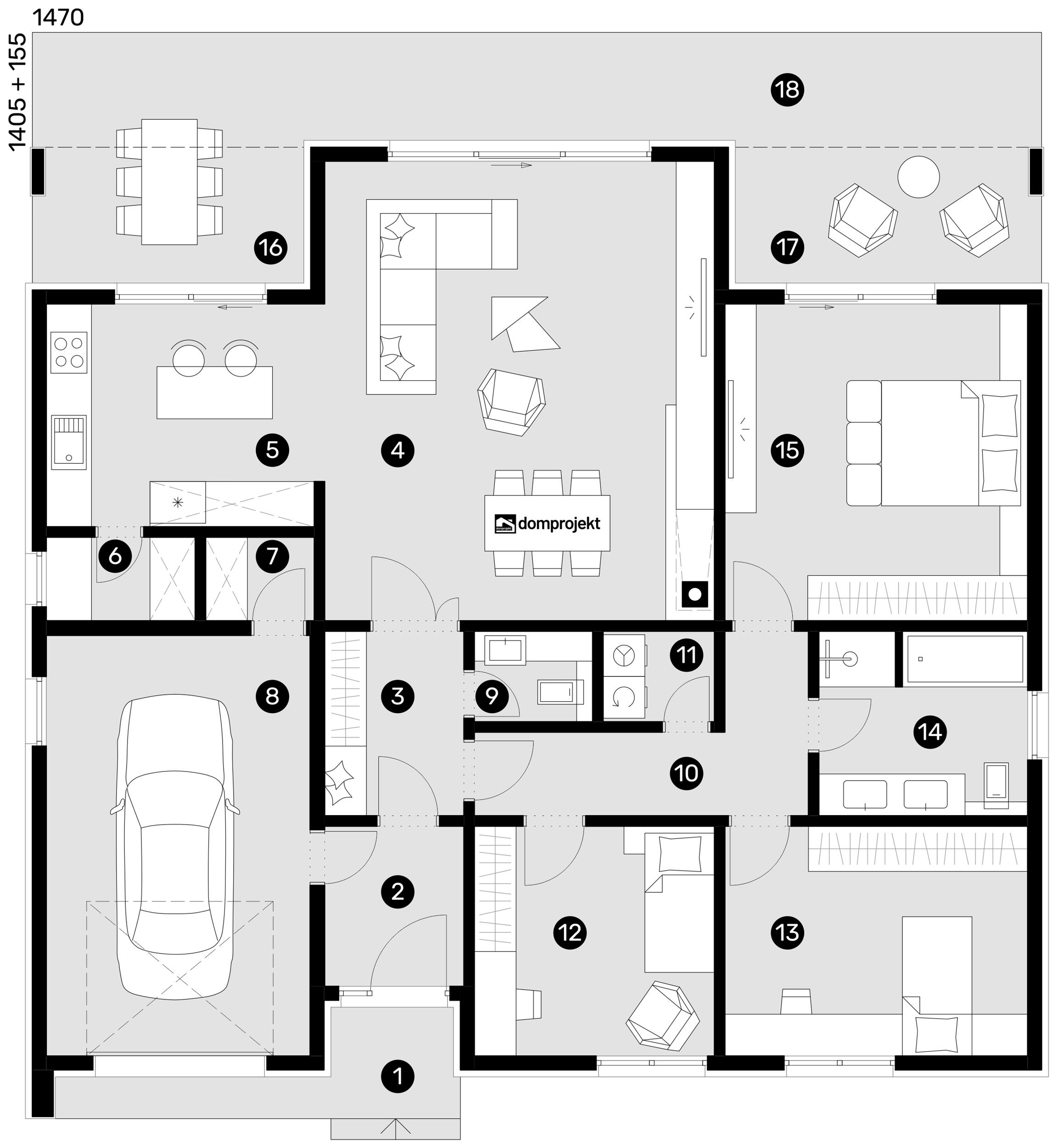 Grundriss Erdgeschoss – Fertighaus Lores