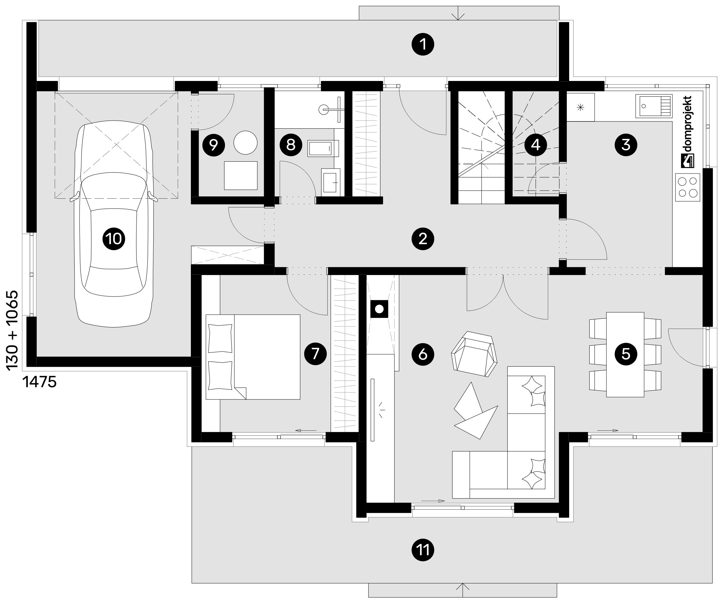 Grundriss Erdgeschoss – Fertighaus Patricia