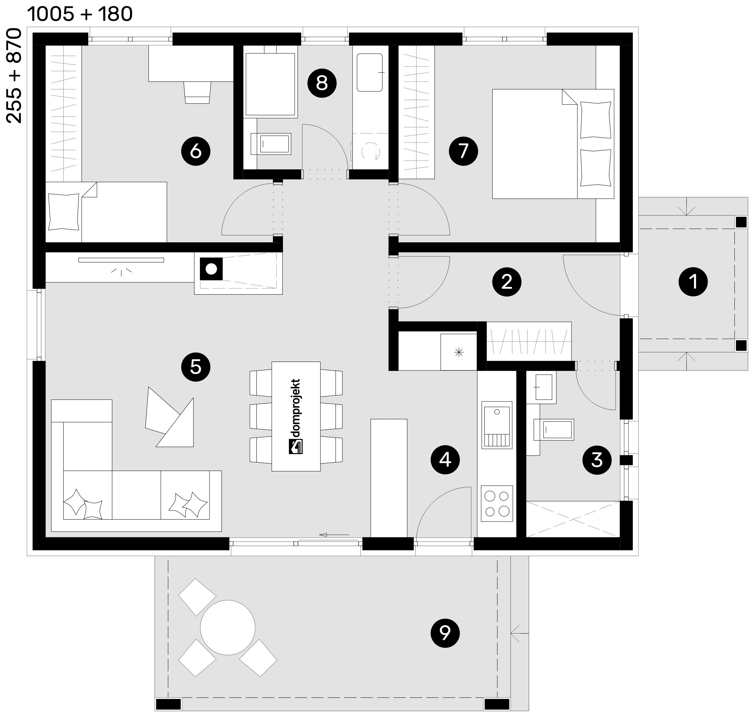 Grundriss Erdgeschoss – Fertighaus Vanesa