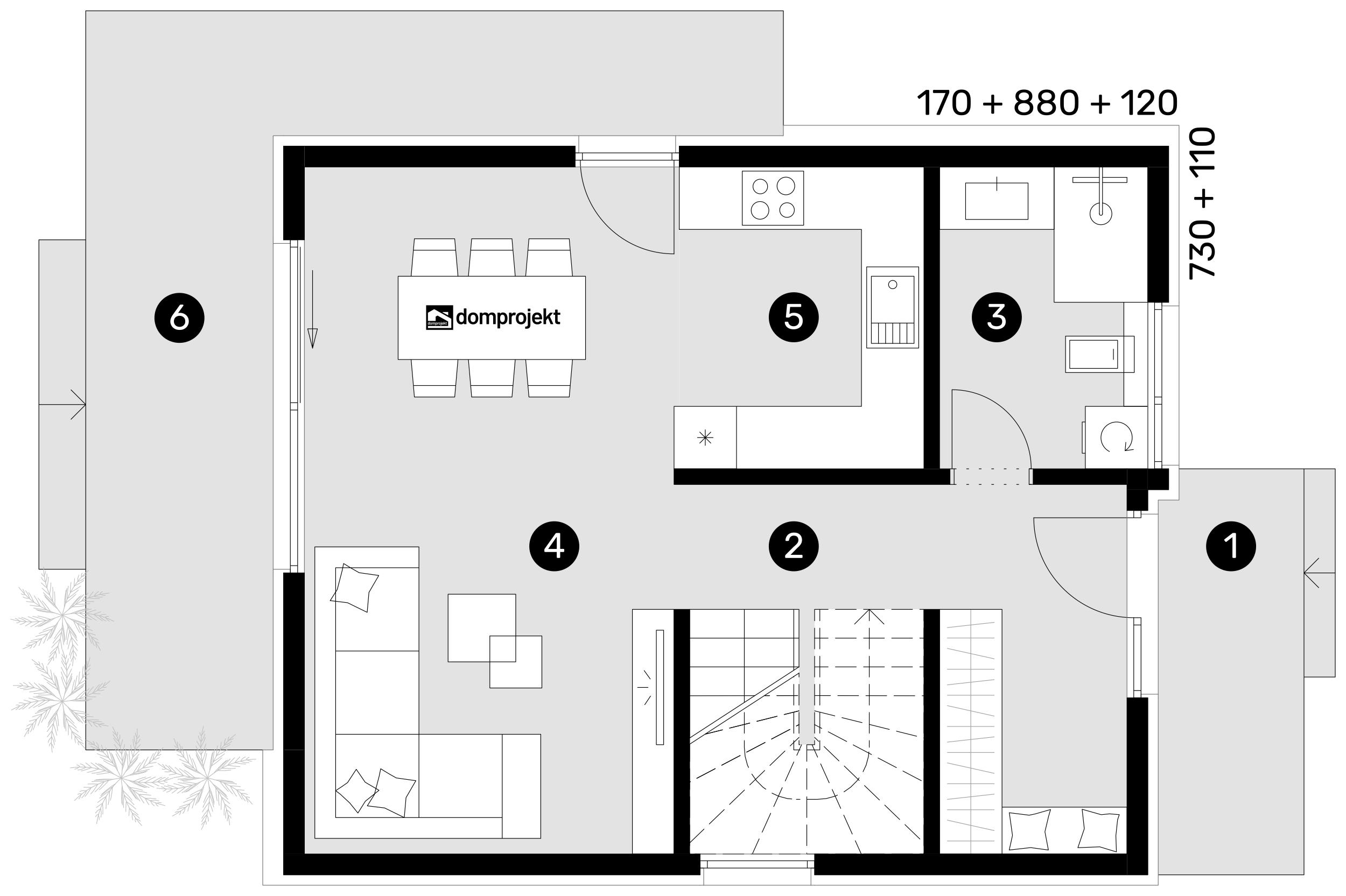 Grundriss Erdgeschoss – Fertighaus Vita