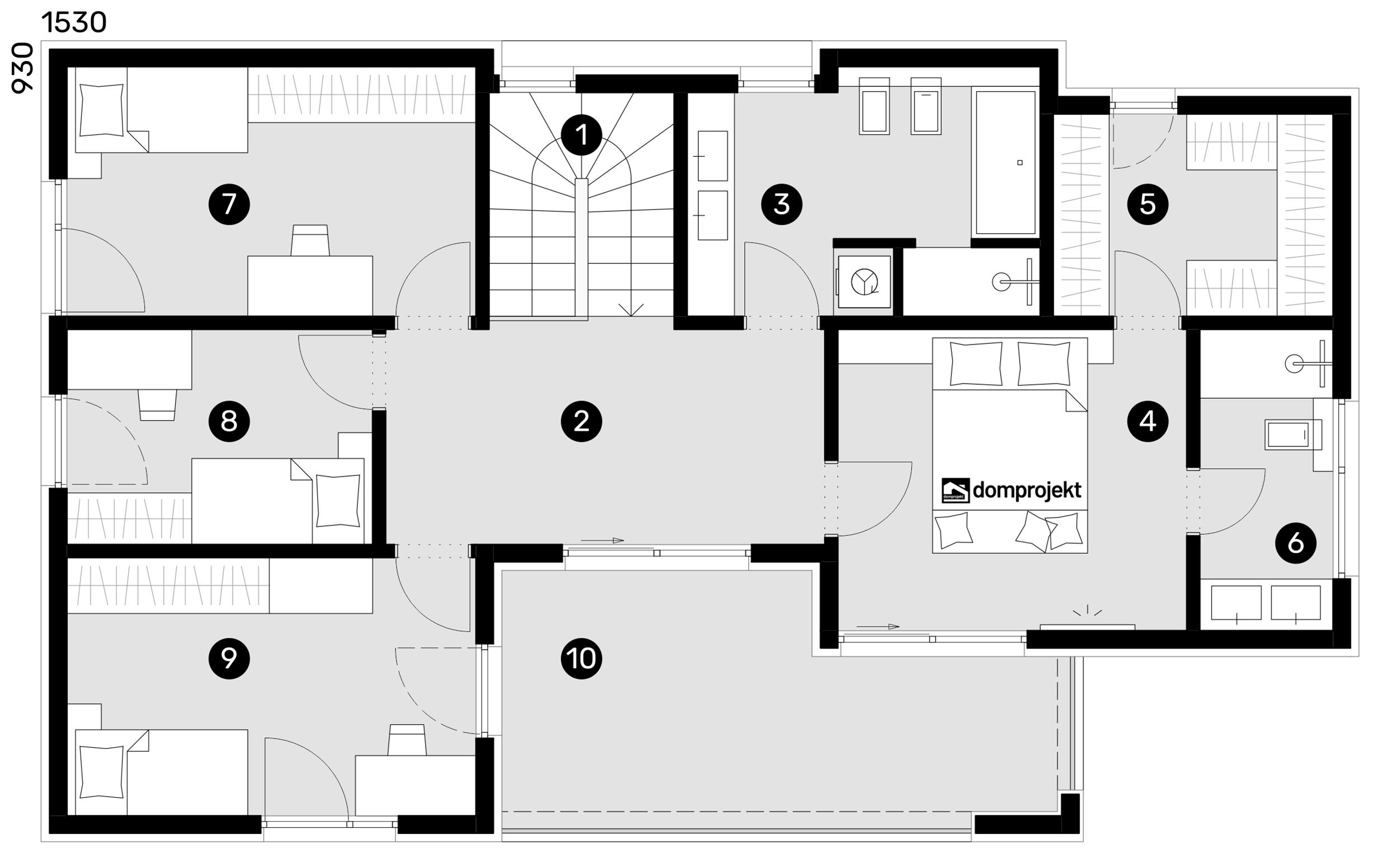 Grundriss Obergeschoss – Fertighaus Beatrice