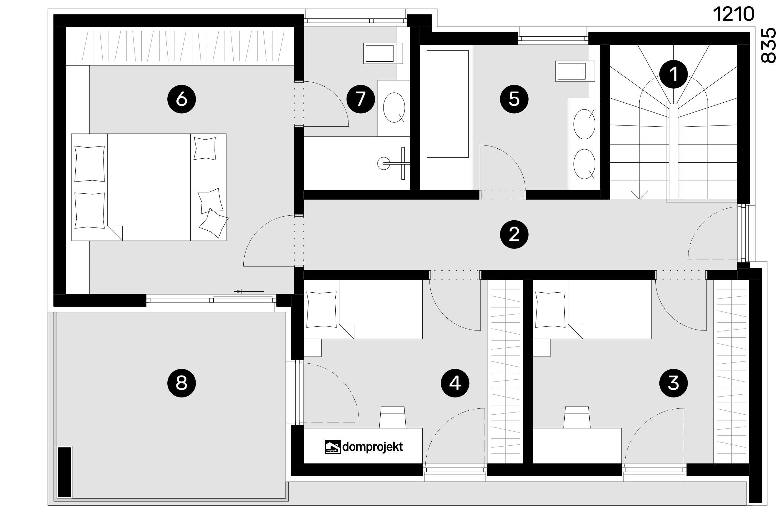 Grundriss Obergeschoss – Fertighaus Elena