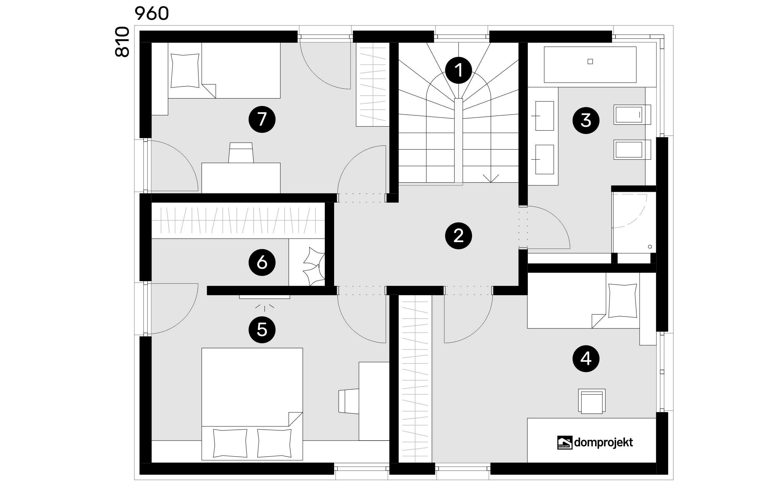 Grundriss Obergeschoss – Fertighaus Emily