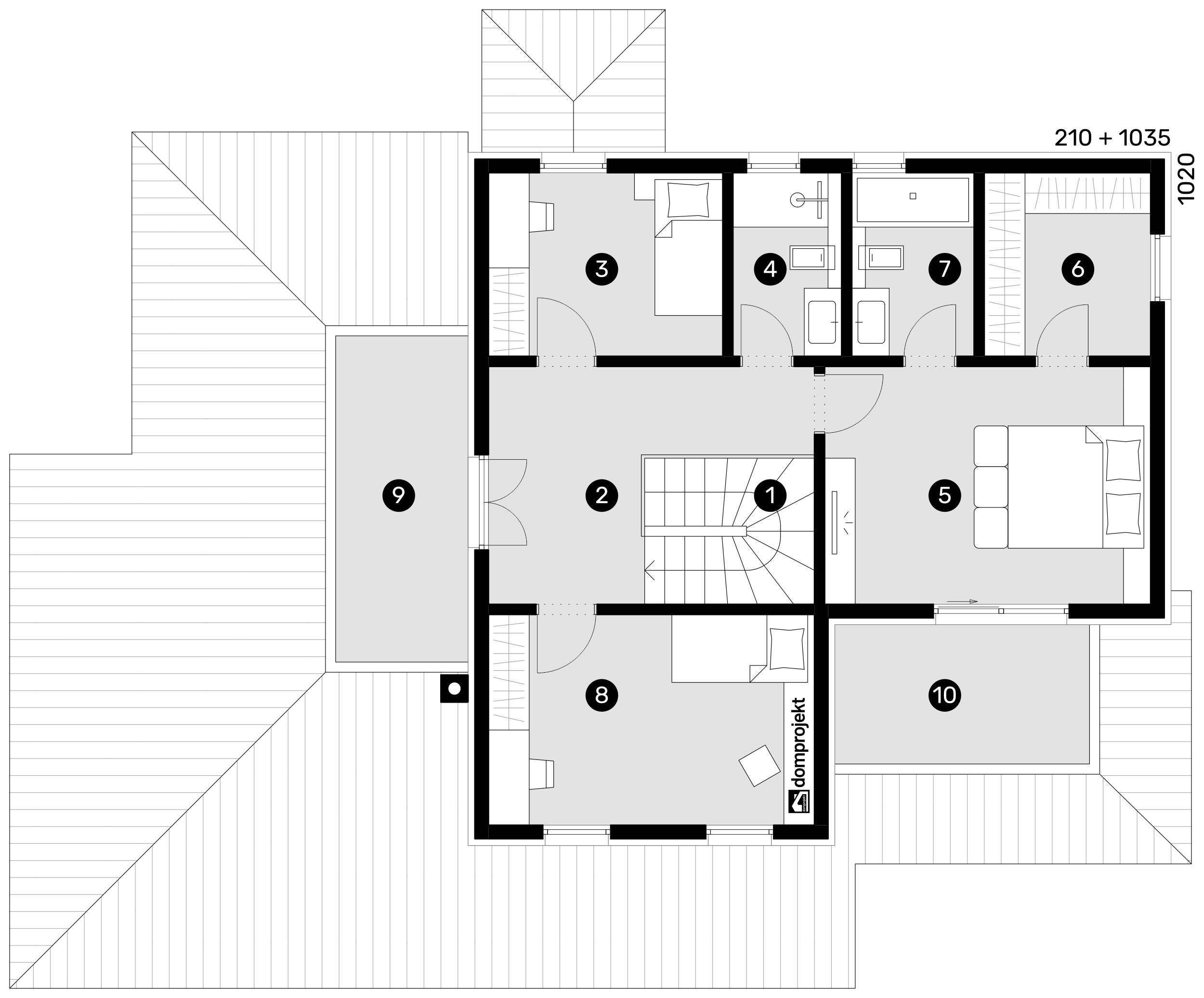Grundriss Obergeschoss – Fertighaus Francesca