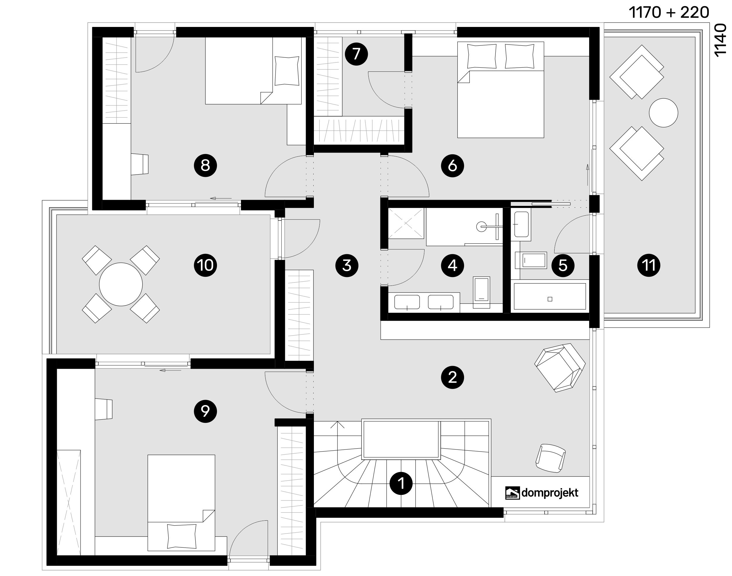 Grundriss Obergeschoss – Fertighaus Giulietta