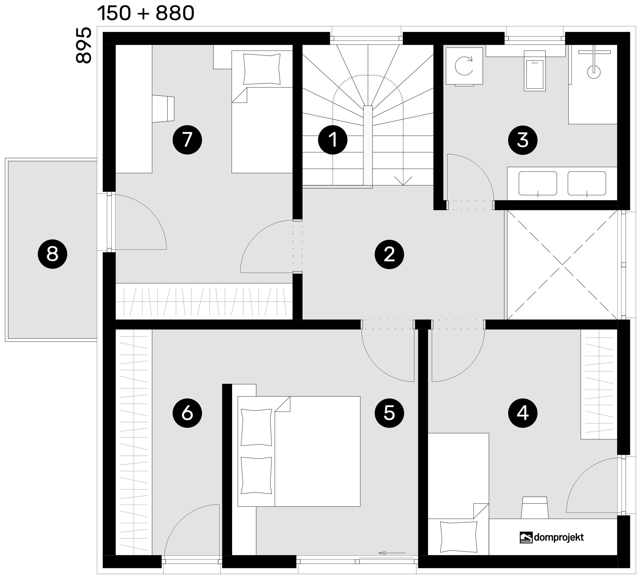 Grundriss Obergeschoss – Fertighaus Ines