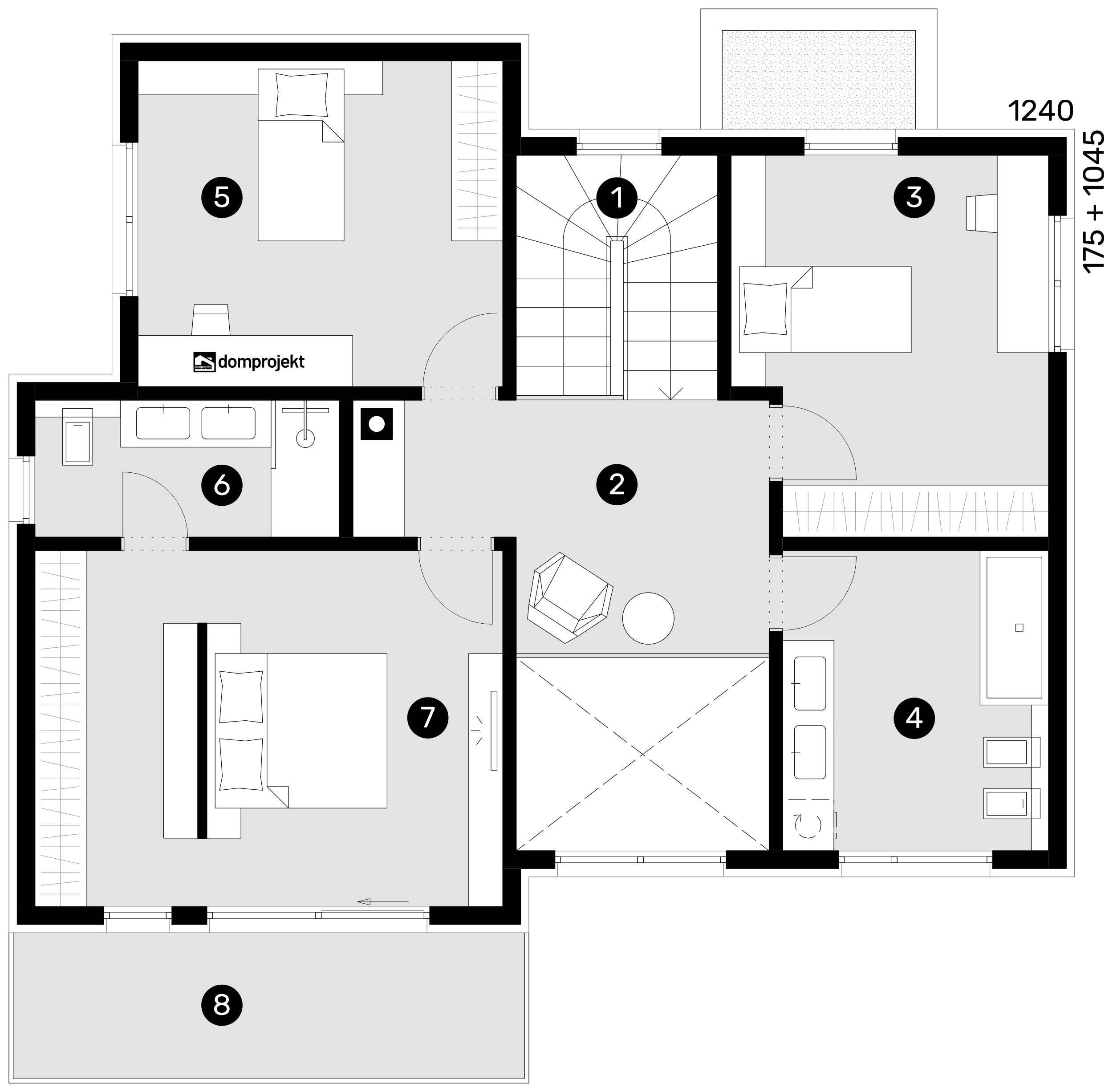 Grundriss Obergeschoss – Fertighaus Jasmina