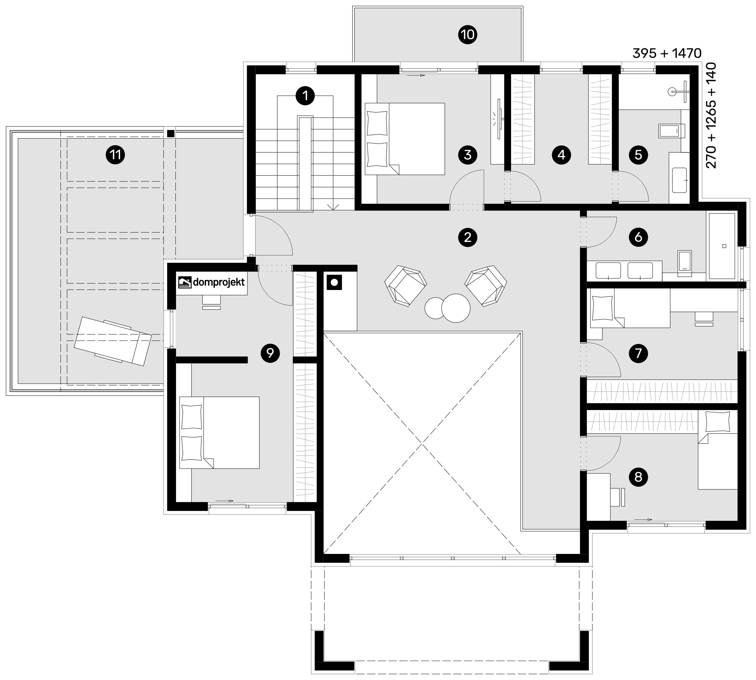 Grundriss Obergeschoss – Fertighaus Karolina