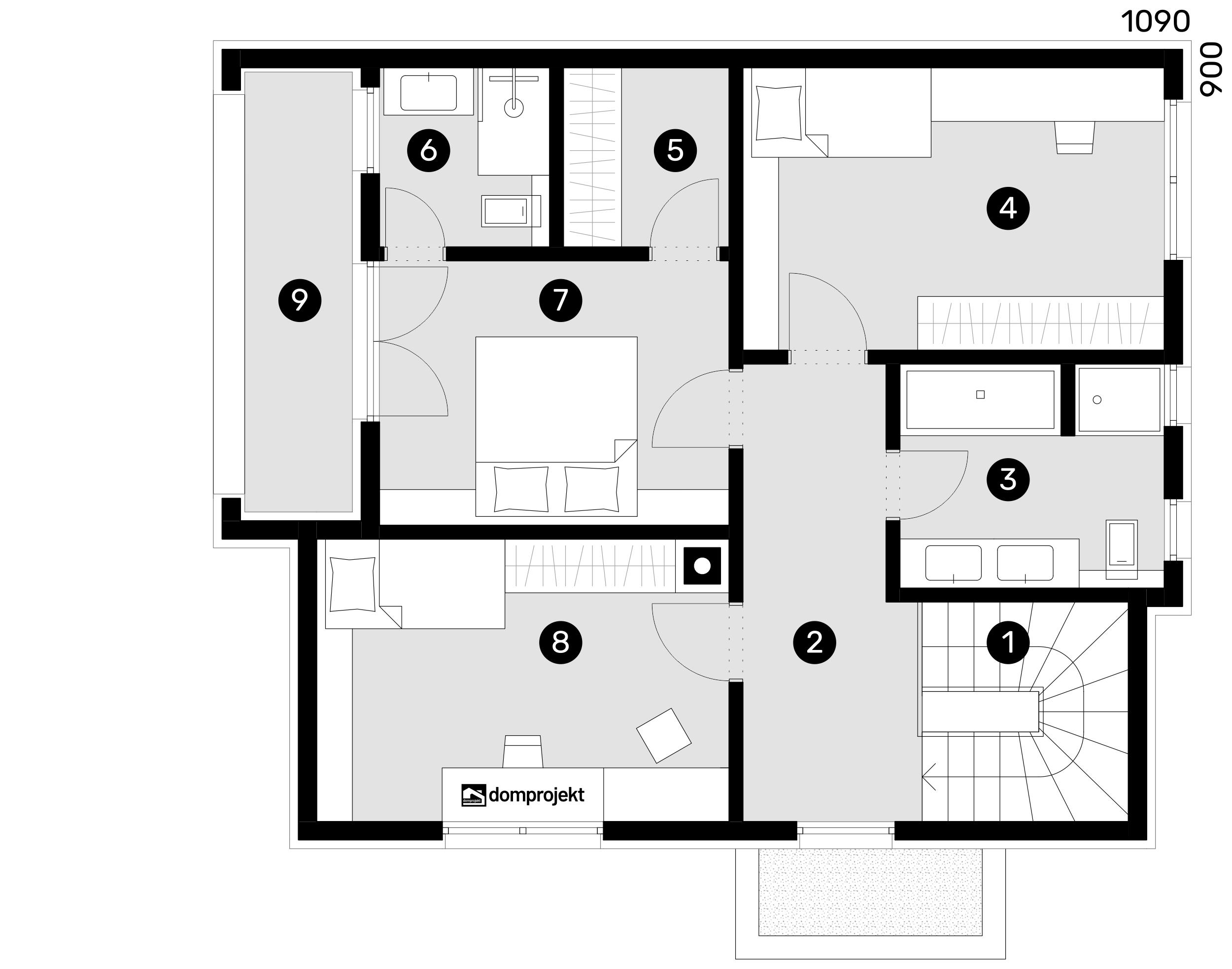 Grundriss Obergeschoss – Fertighaus Kristina
