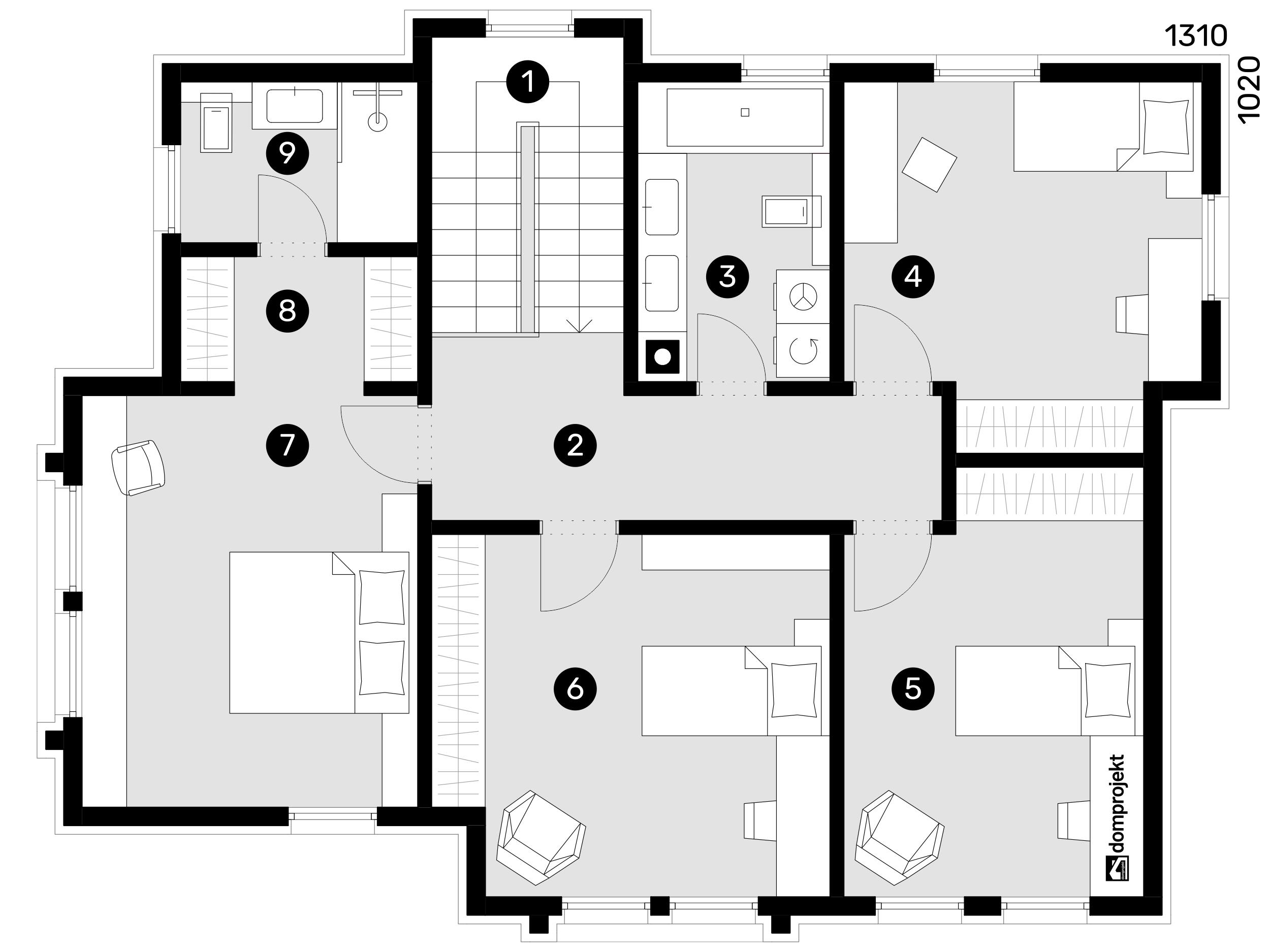 Grundriss Obergeschoss – Fertighaus Lorena