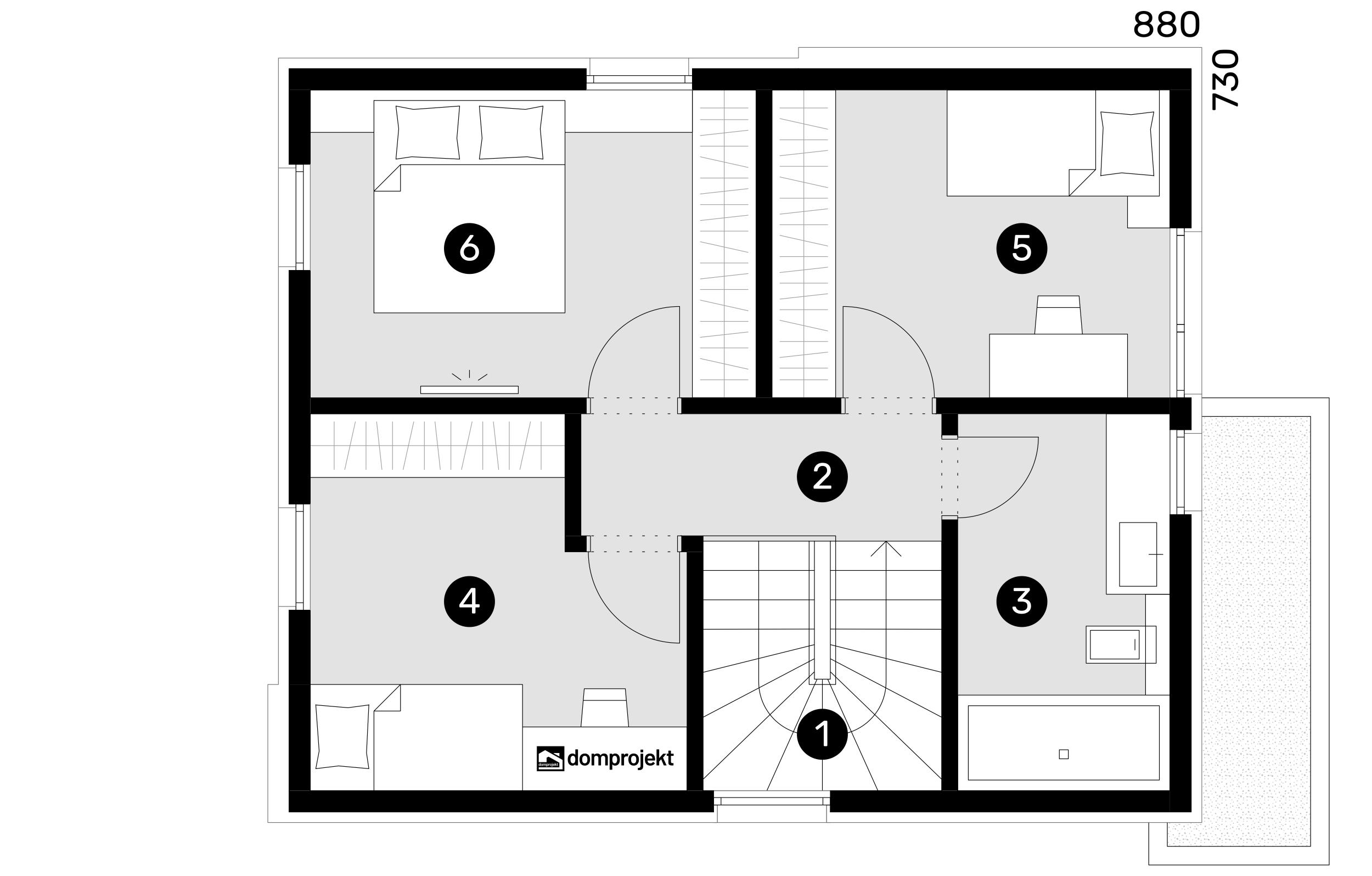Grundriss Obergeschoss – Fertighaus Vita