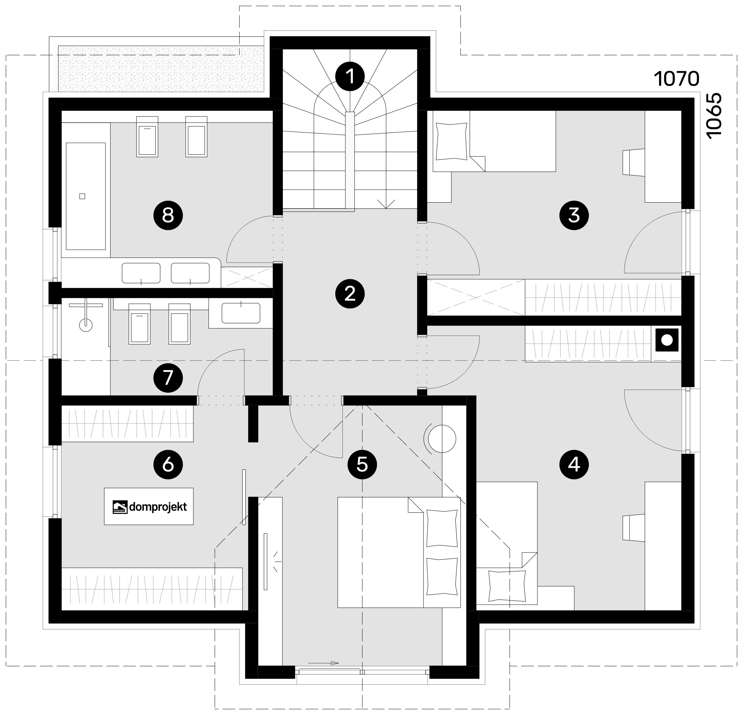 Grundriss Dachgeschoss – Fertighaus Emanuela