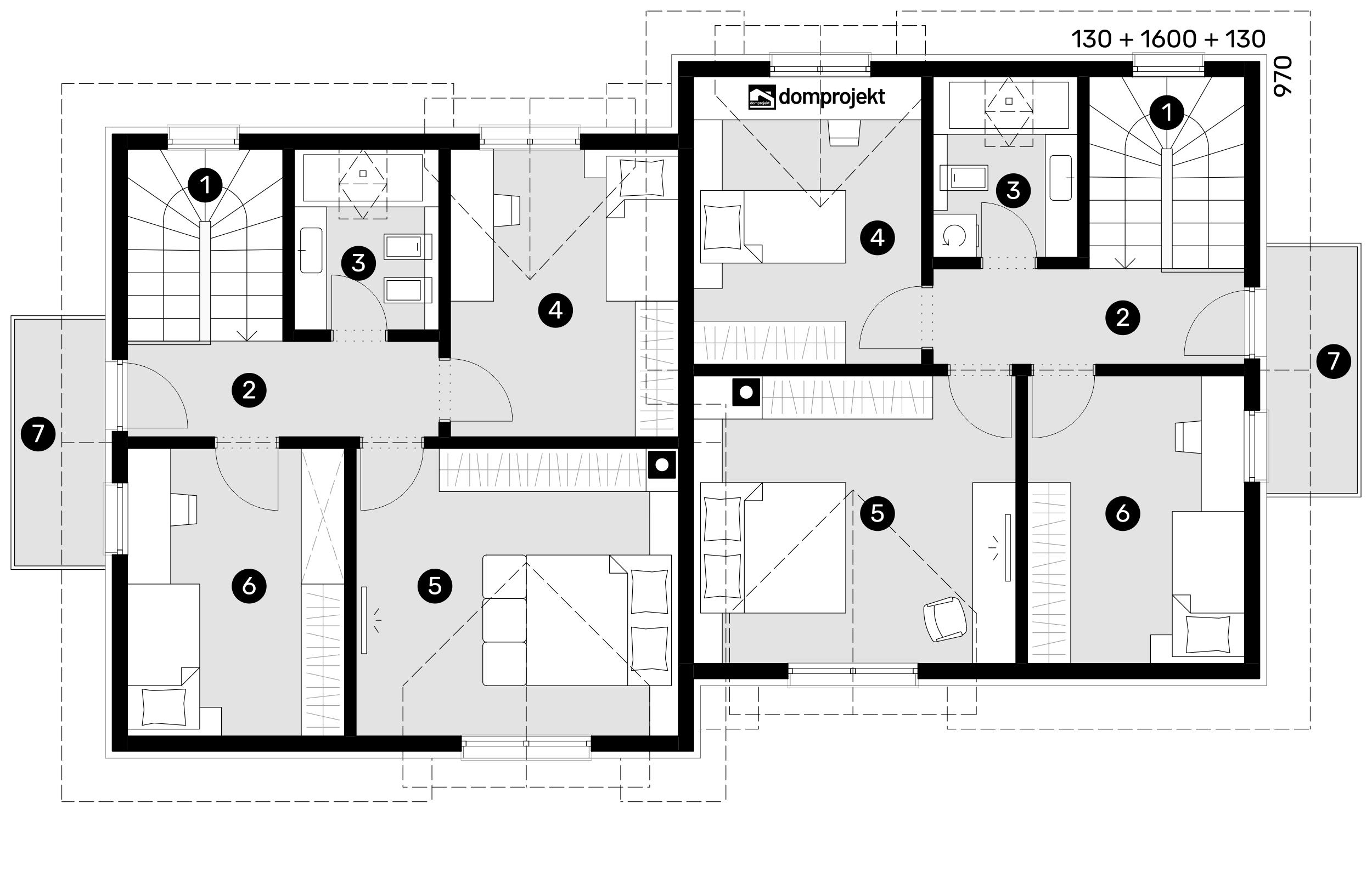 Grundriss Dachgeschoss – Fertighaus Ida