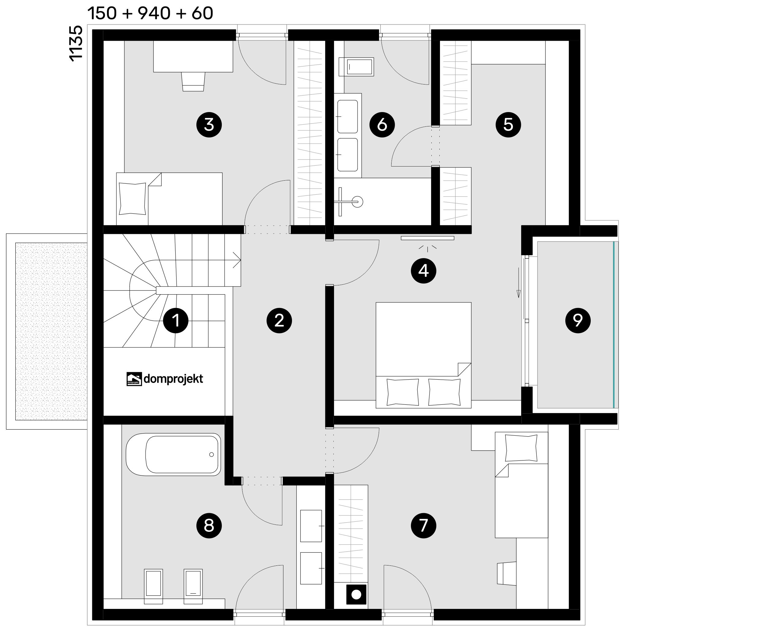 Grundriss Dachgeschoss – Fertighaus Laura