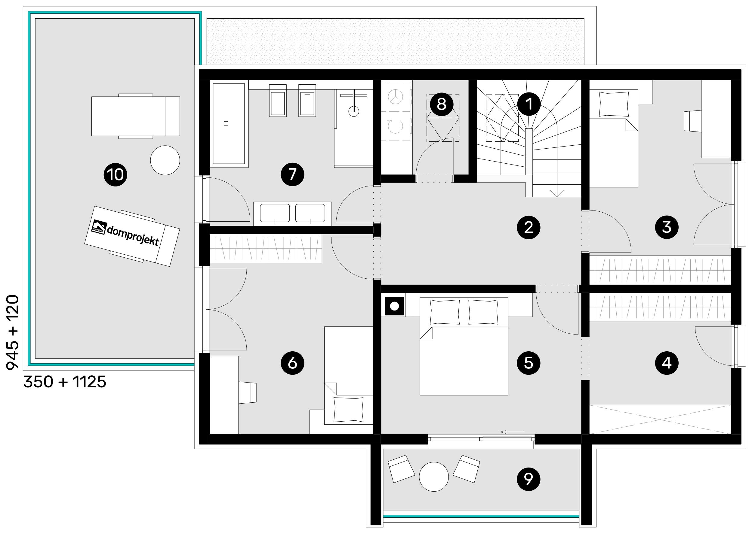 Grundriss Dachgeschoss – Fertighaus Patricia