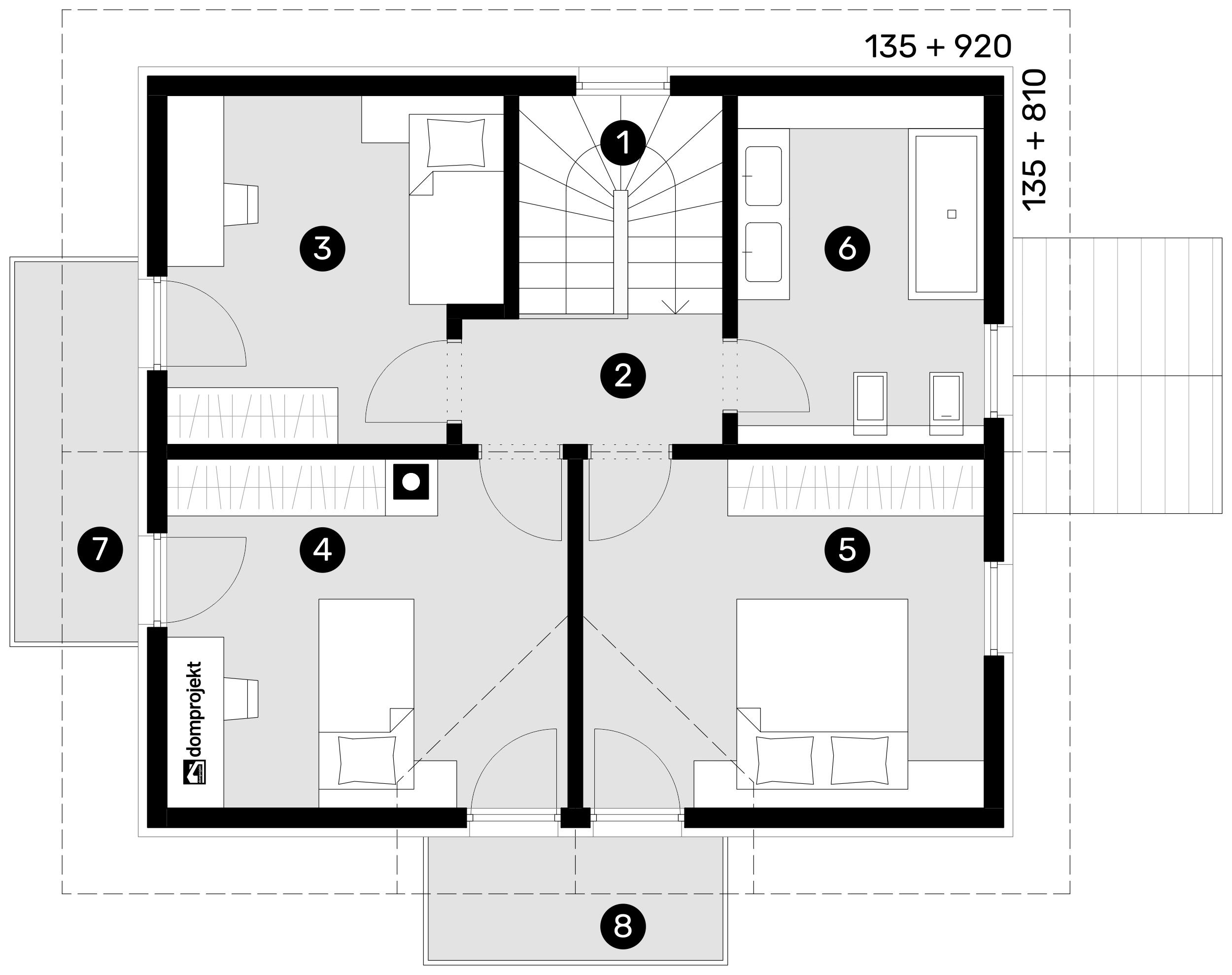 Grundriss Dachgeschoss – Fertighaus Venera