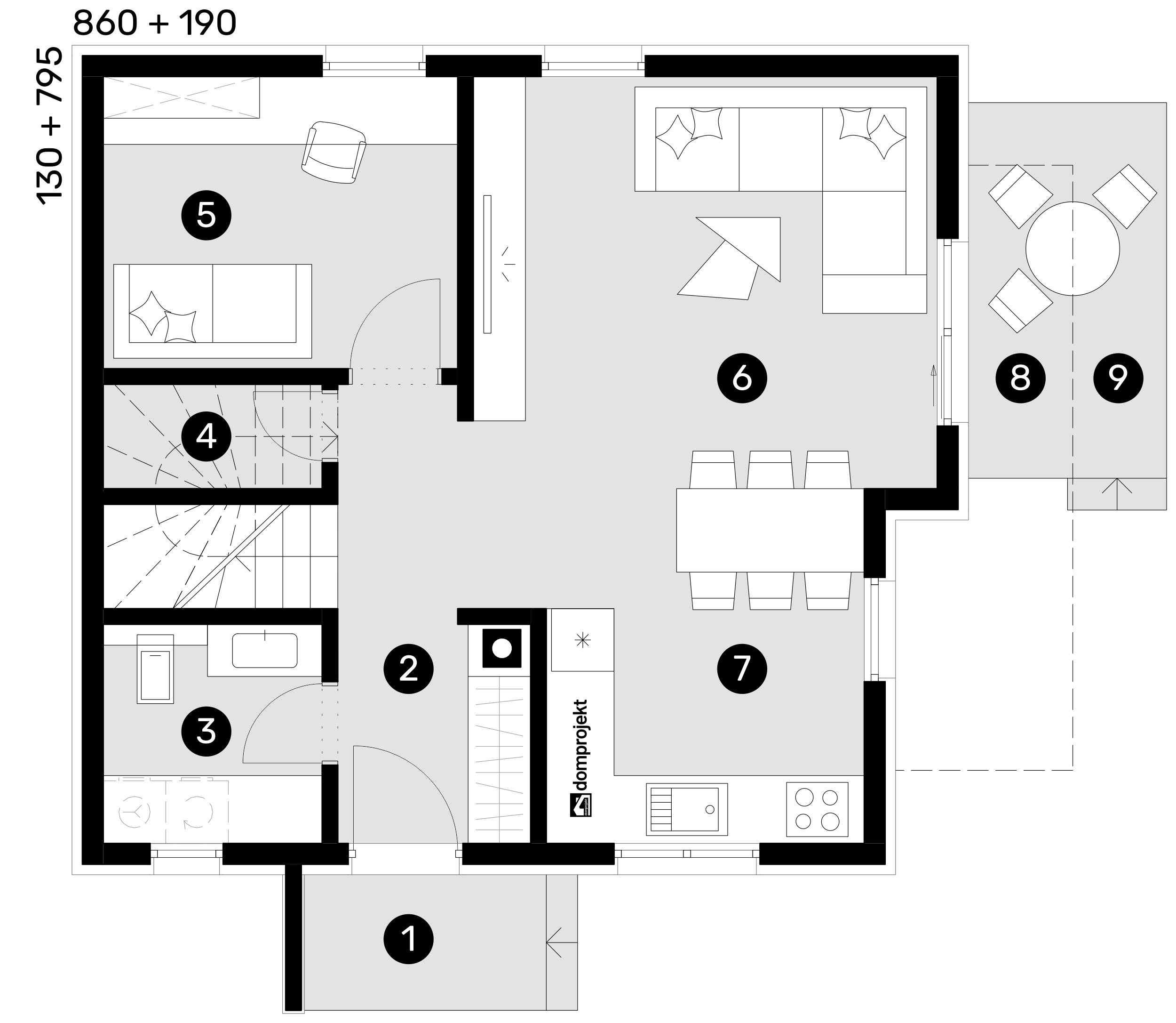 Grundriss Erdgeschoss – Fertighaus Alma