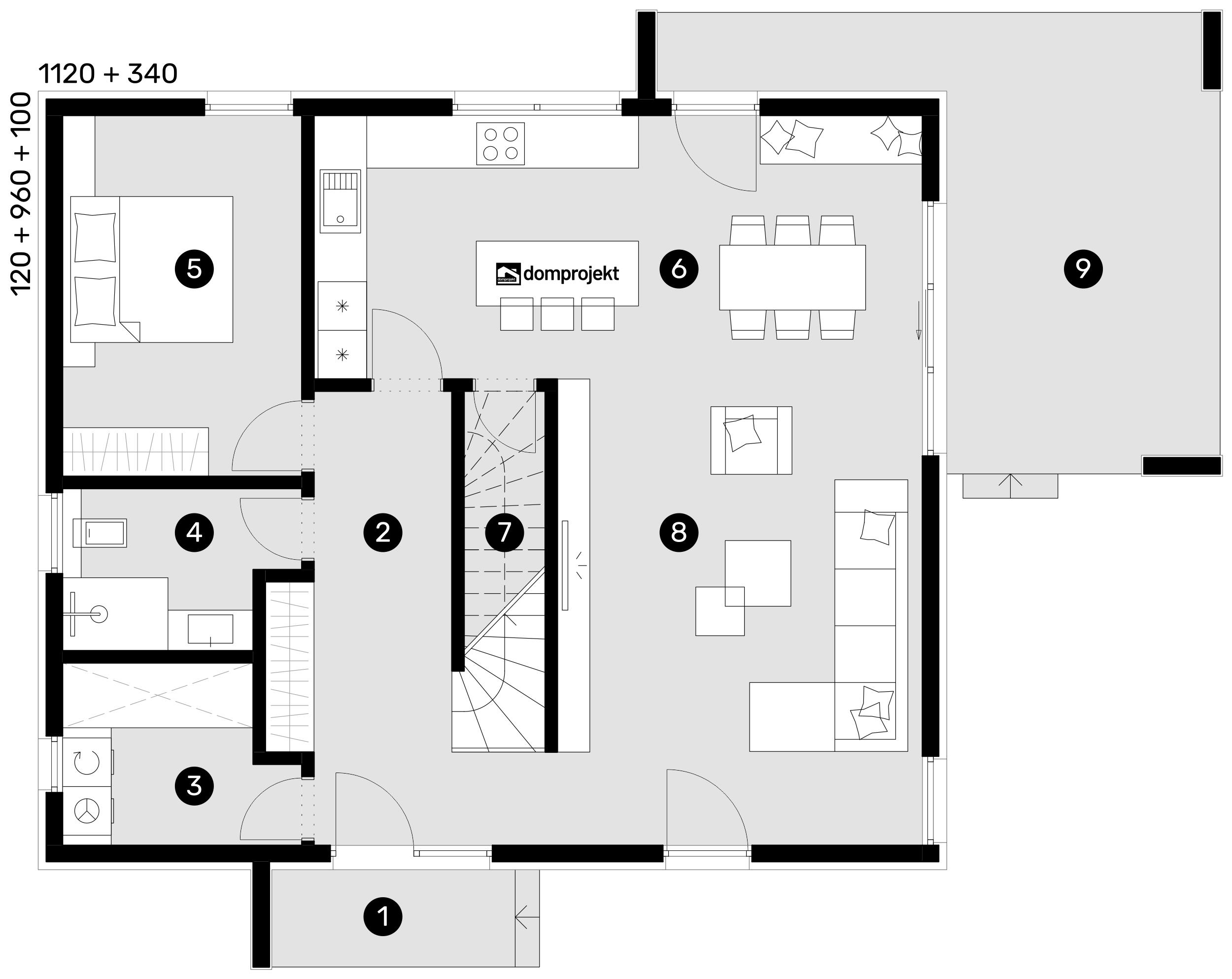 Grundriss Erdgeschoss – Fertighaus Amanda