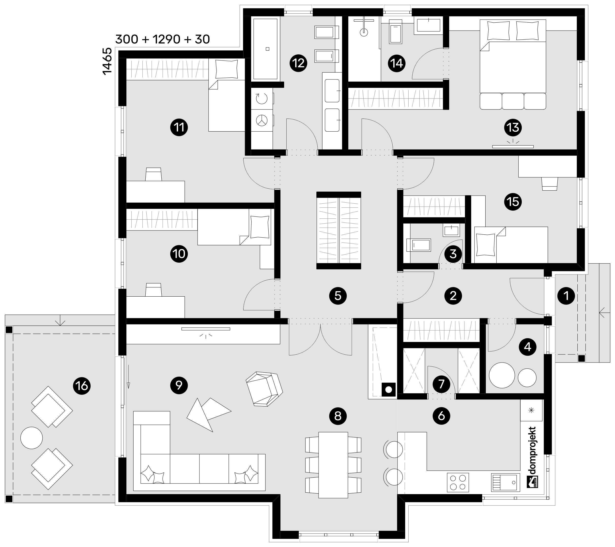 Grundriss Erdgeschoss – Fertighaus Anamarija