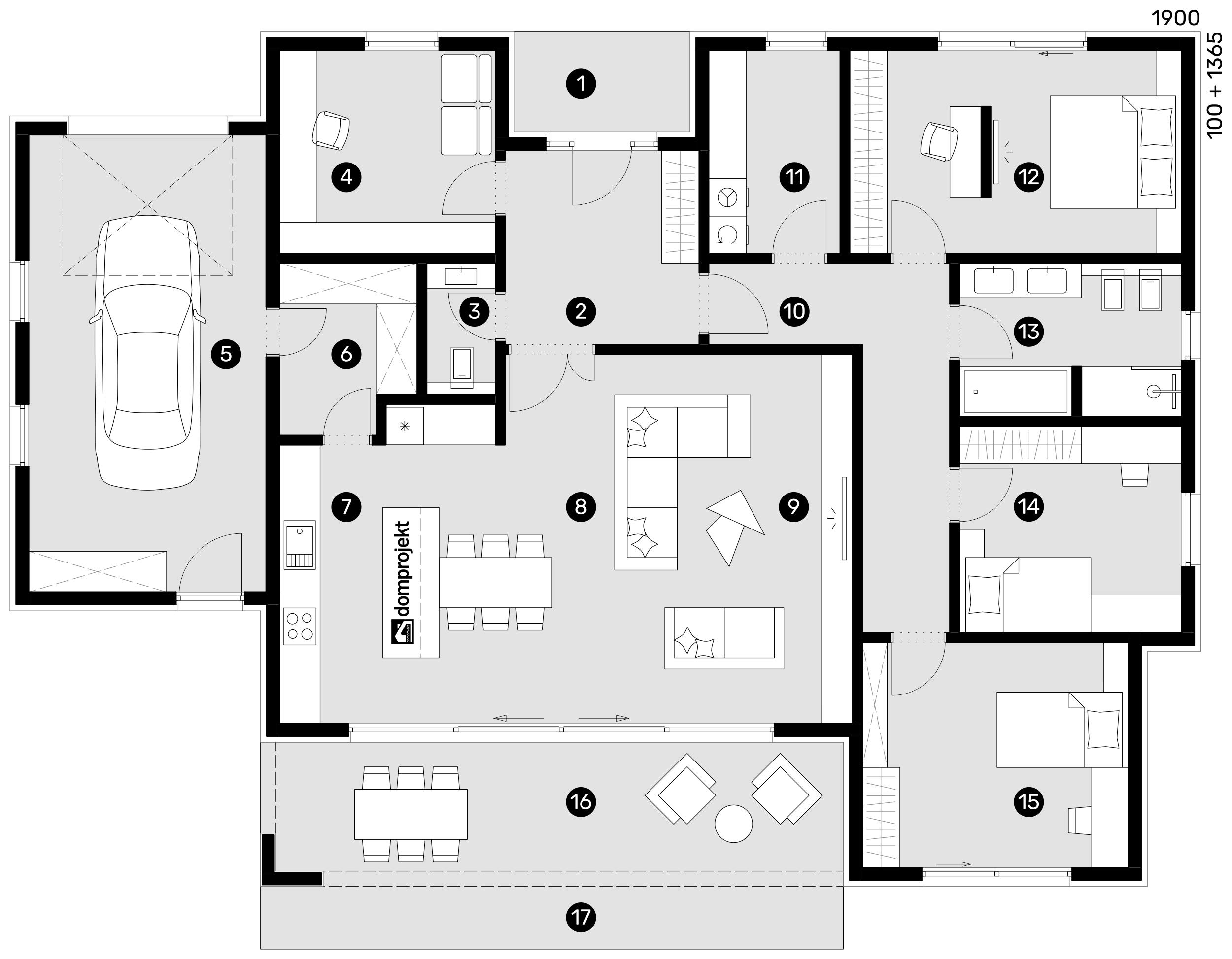 Grundriss Erdgeschoss – Fertighaus Aria