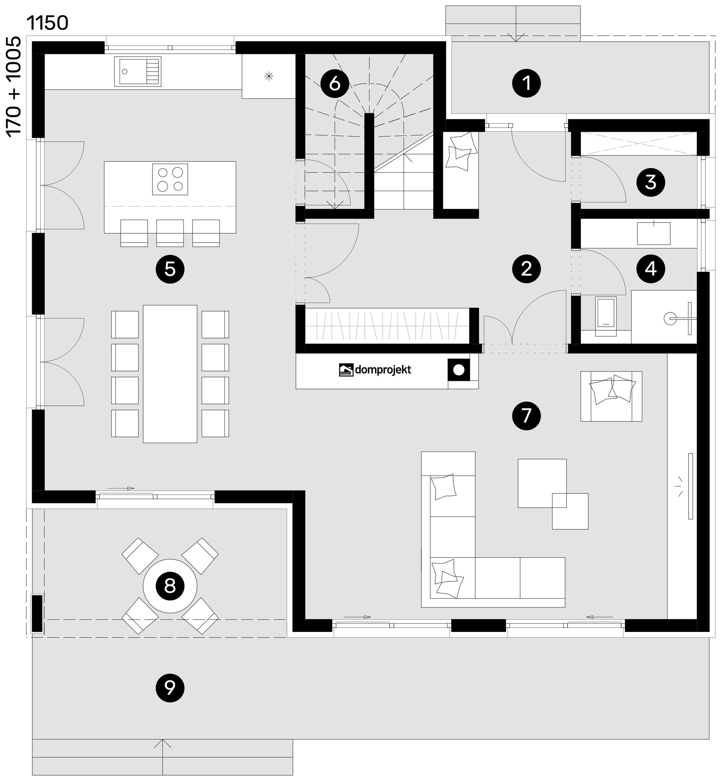 Grundriss Erdgeschoss – Fertighaus Beata