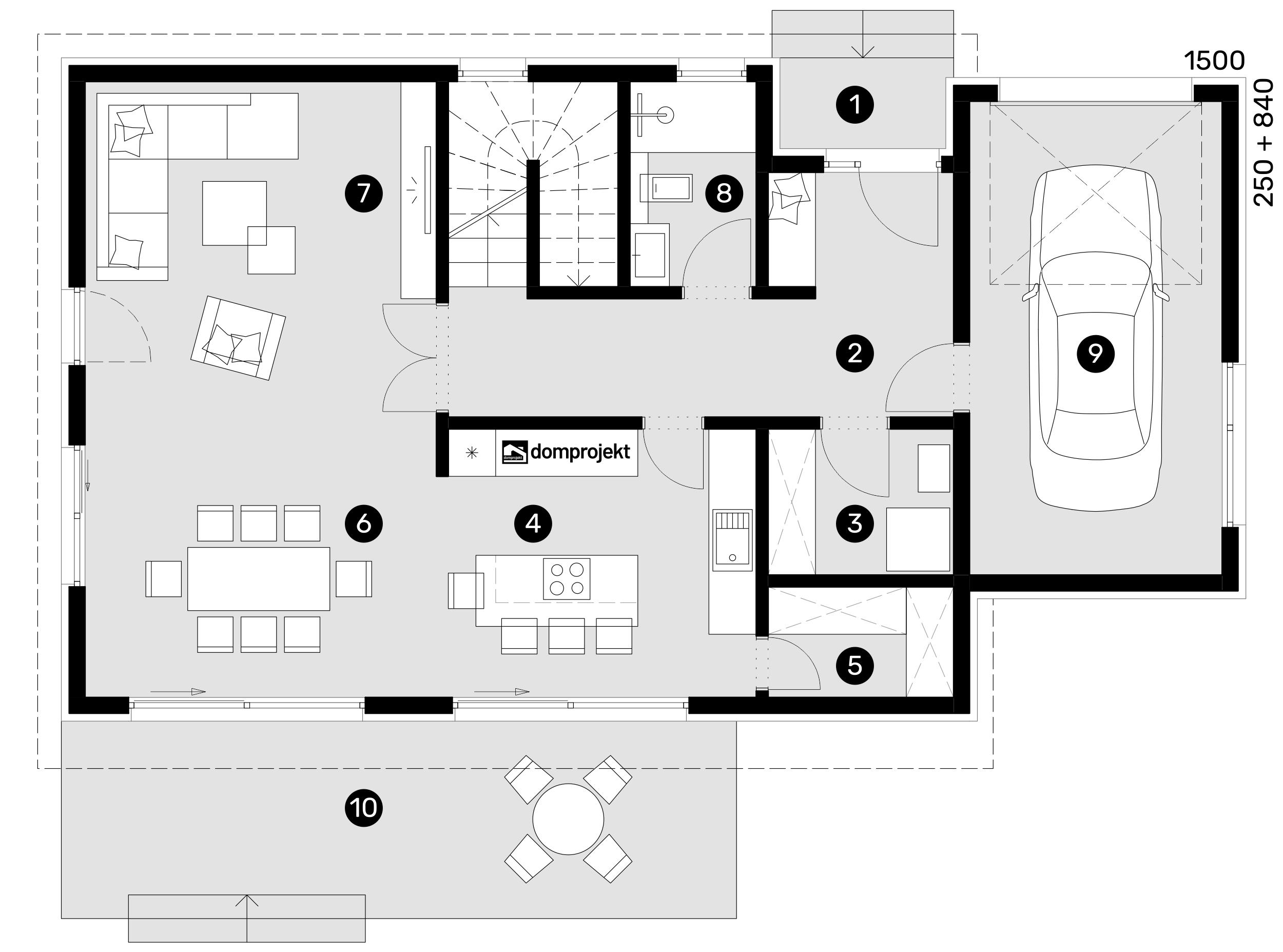 Grundriss Erdgeschoss – Fertighaus Beatrice