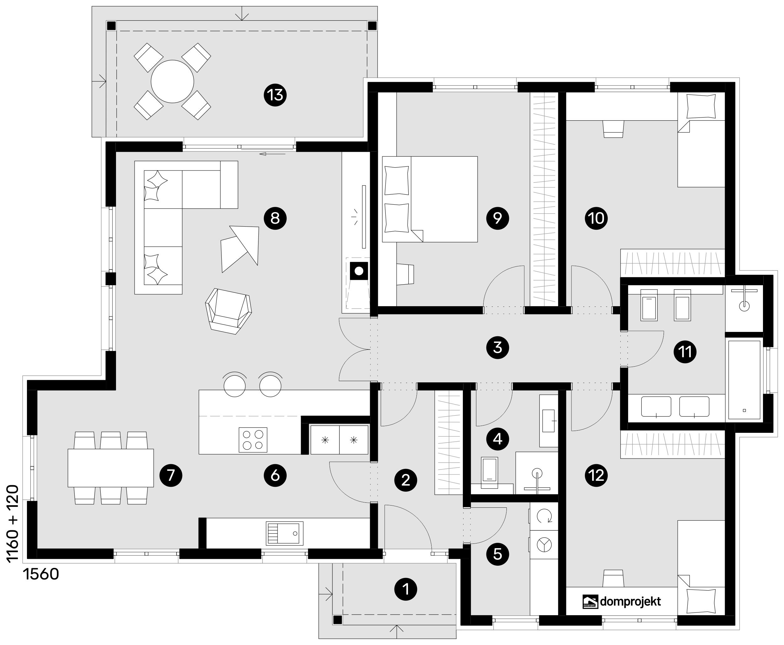 Grundriss Erdgeschoss – Fertighaus Bela