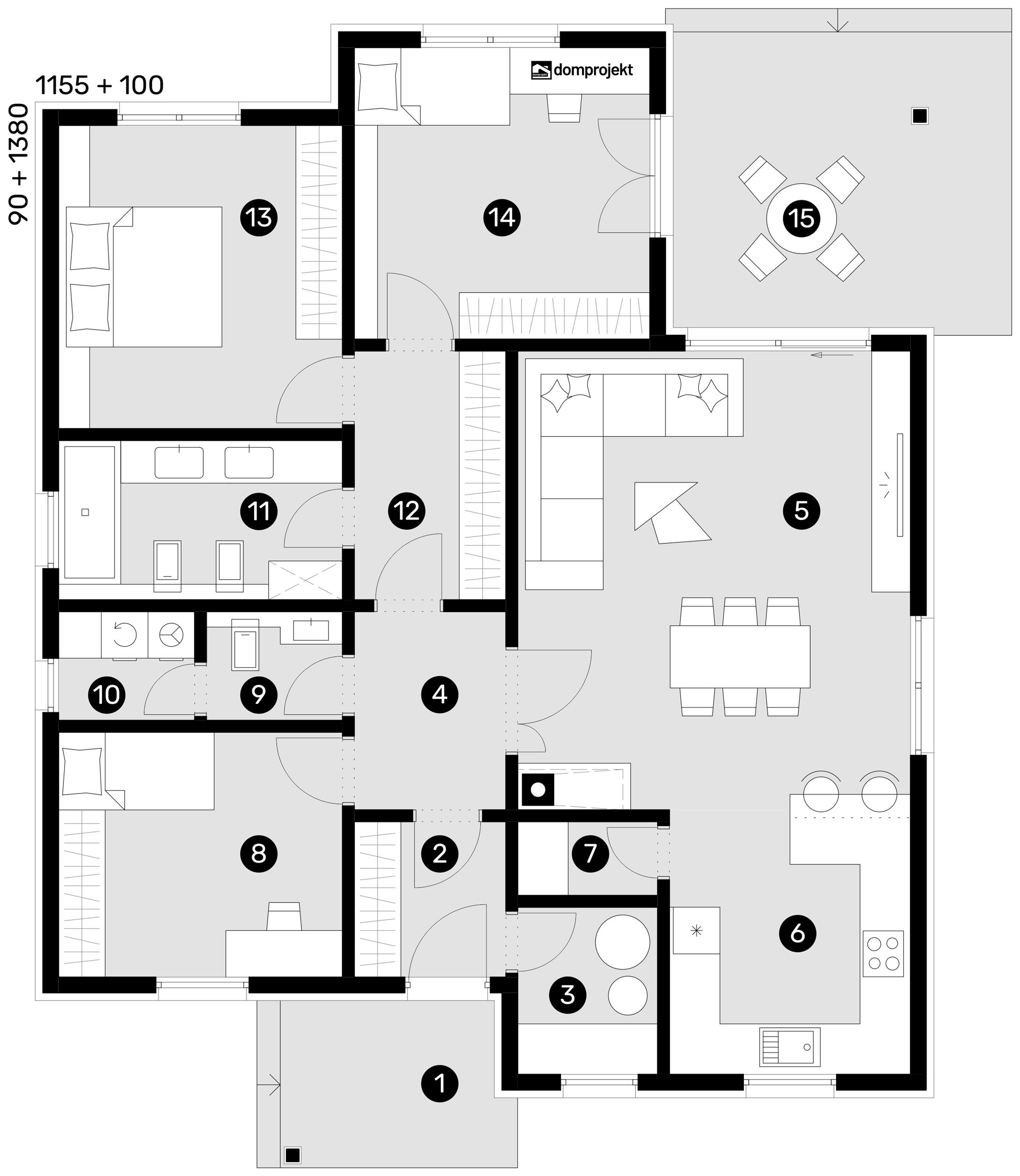 Grundriss Erdgeschoss – Fertighaus Claudia