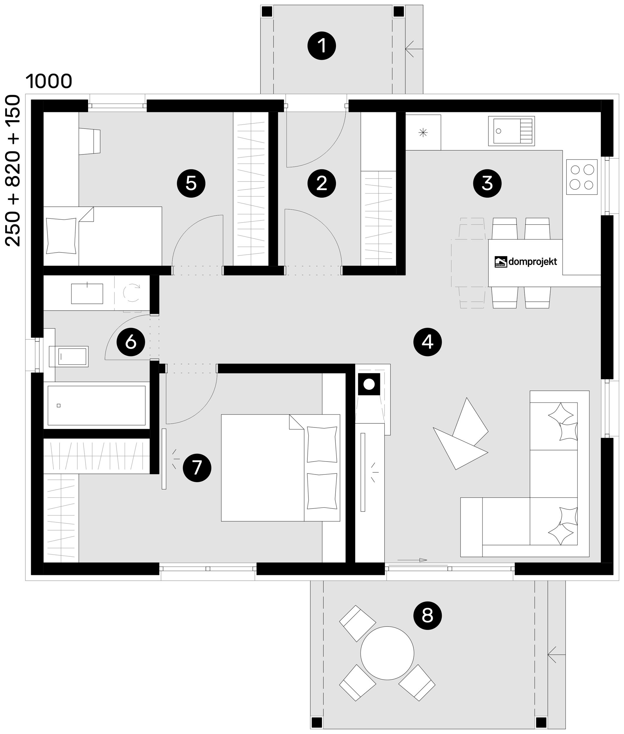 Grundriss Erdgeschoss – Fertighaus Dalia
