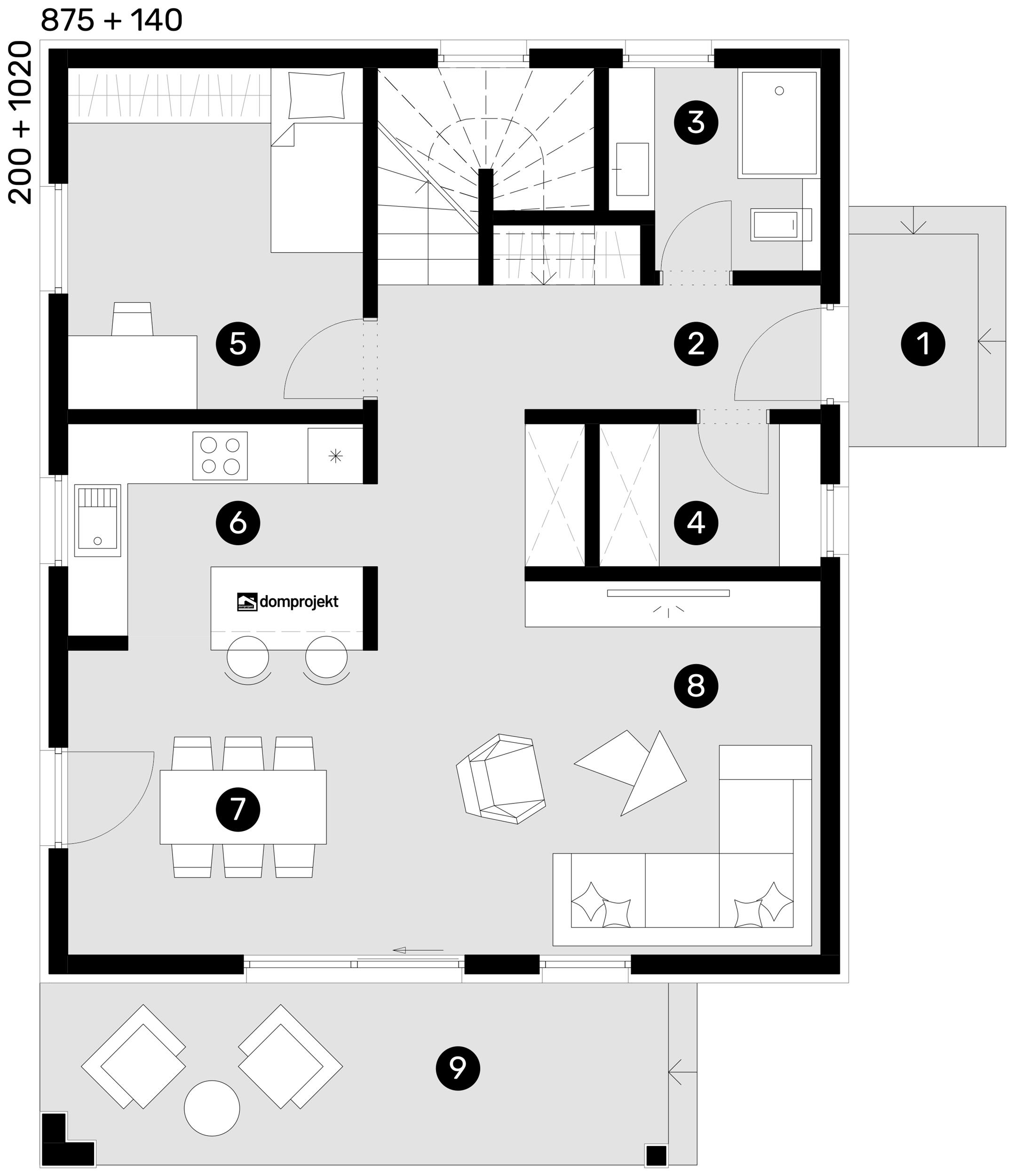 Grundriss Erdgeschoss – Fertighaus Dolores