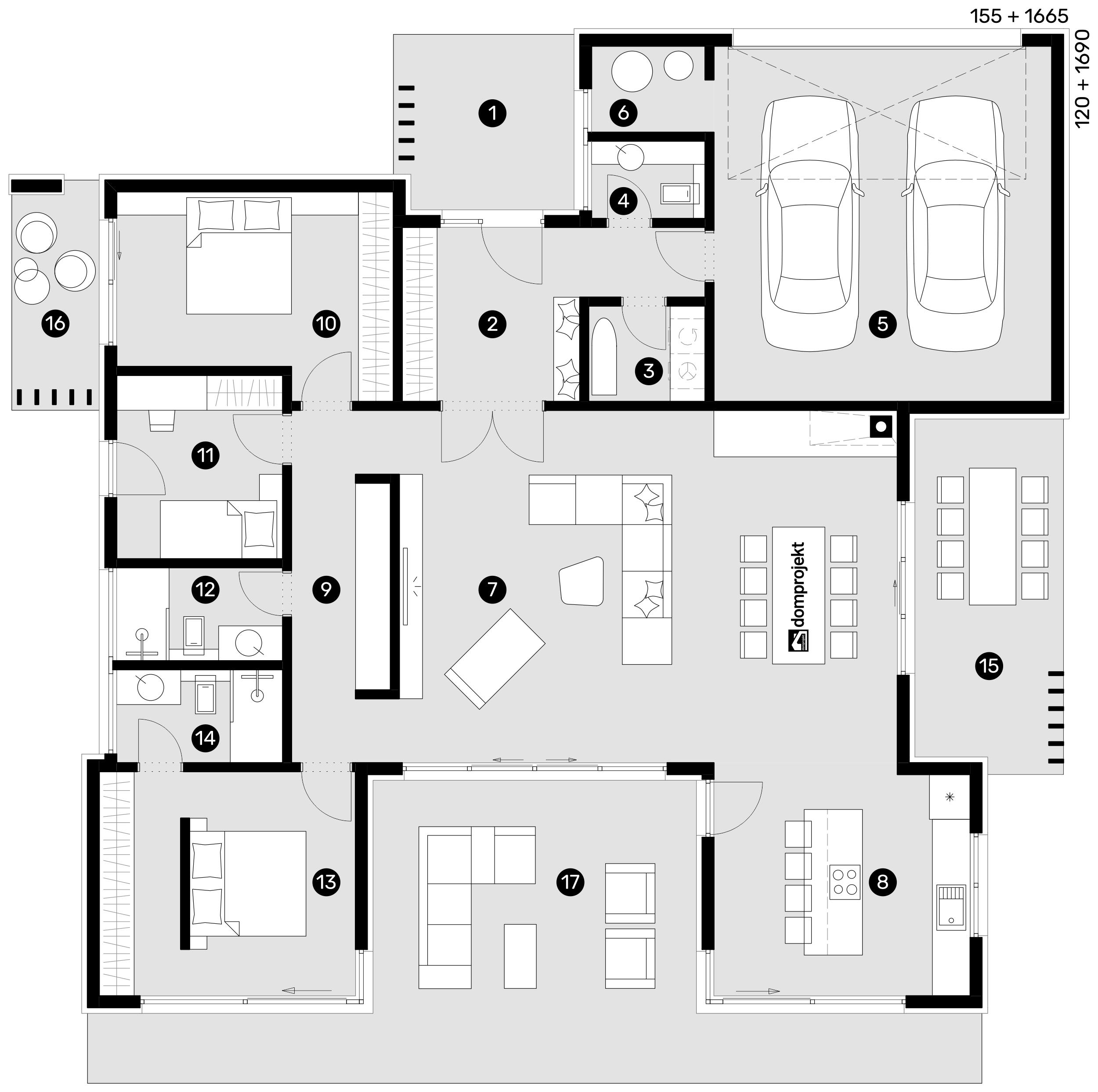Grundriss Erdgeschoss – Fertighaus Edita