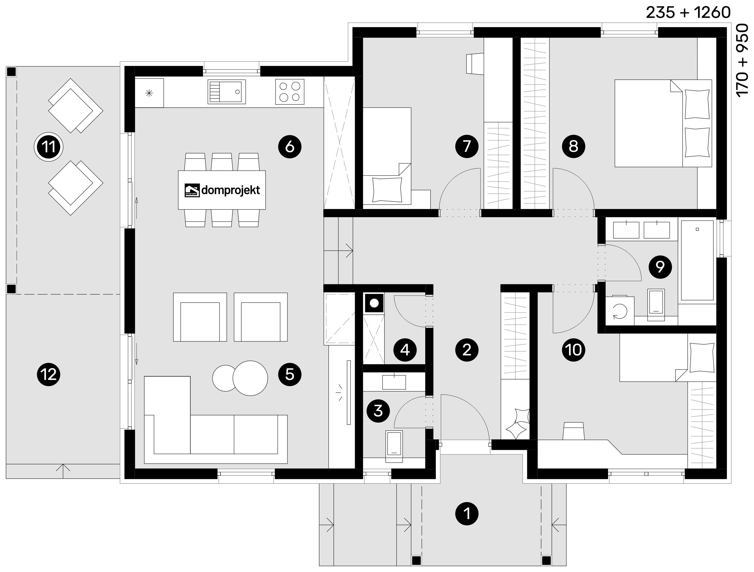 Grundriss Erdgeschoss – Fertighaus Elis