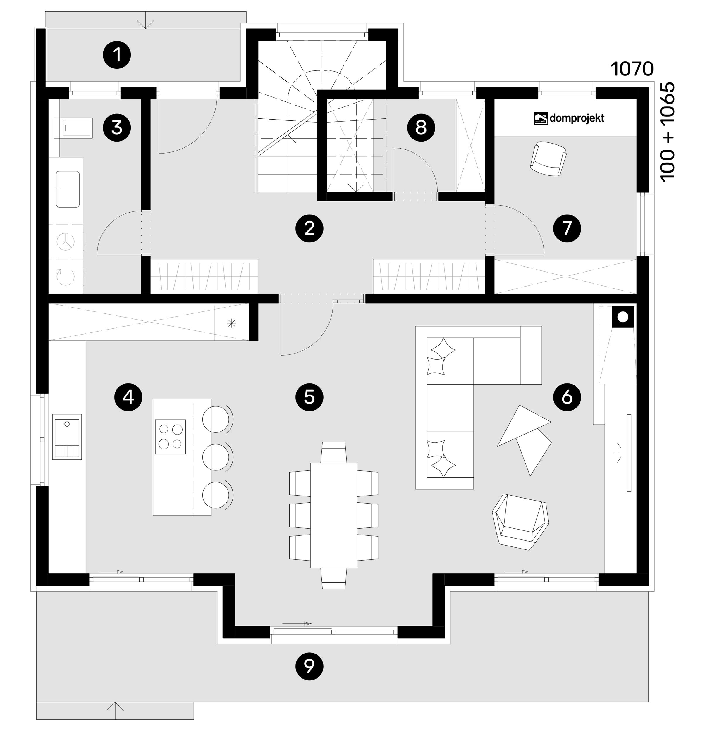 Grundriss Erdgeschoss – Fertighaus Emanuela