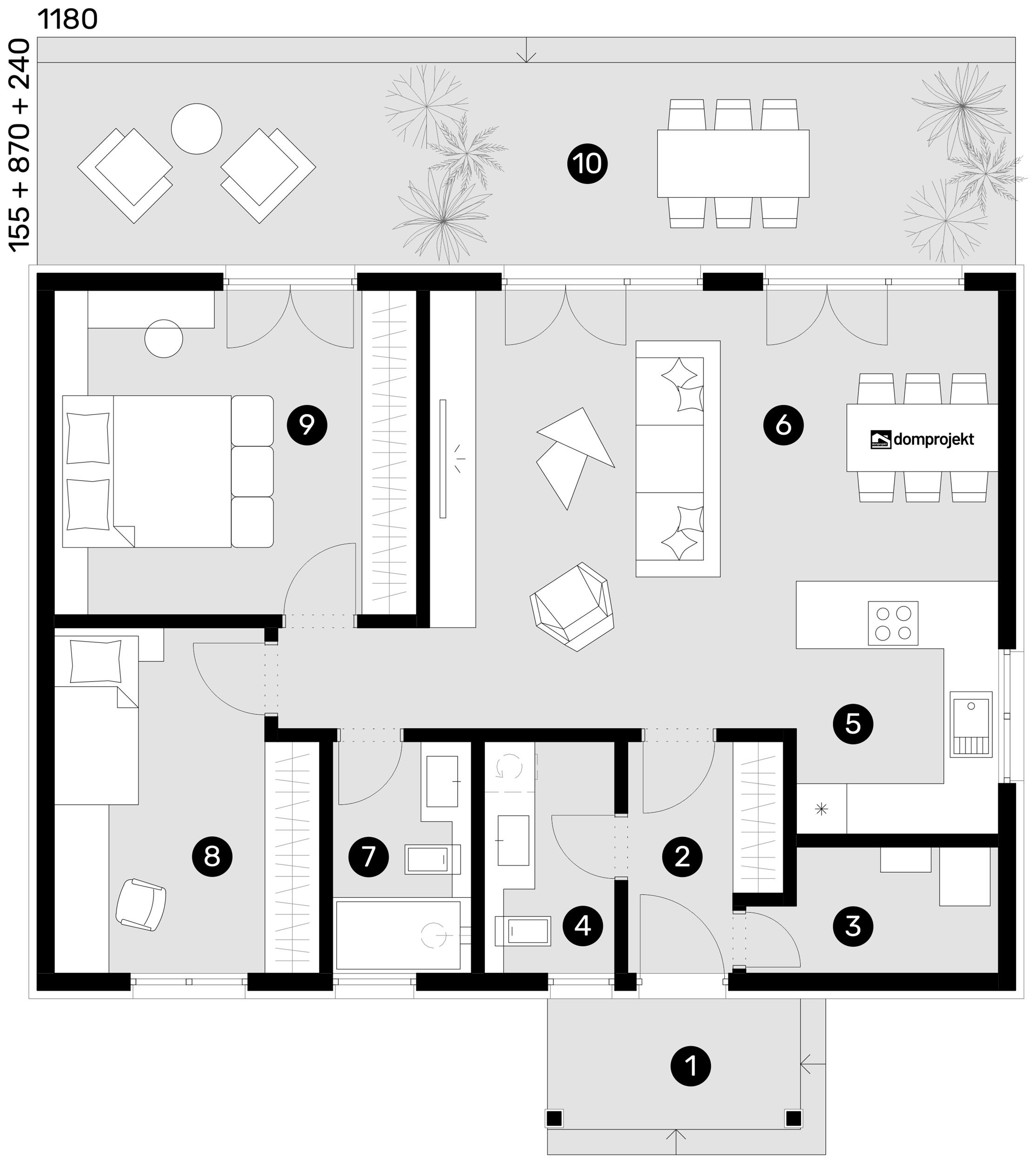 Grundriss Erdgeschoss – Fertighaus Hana