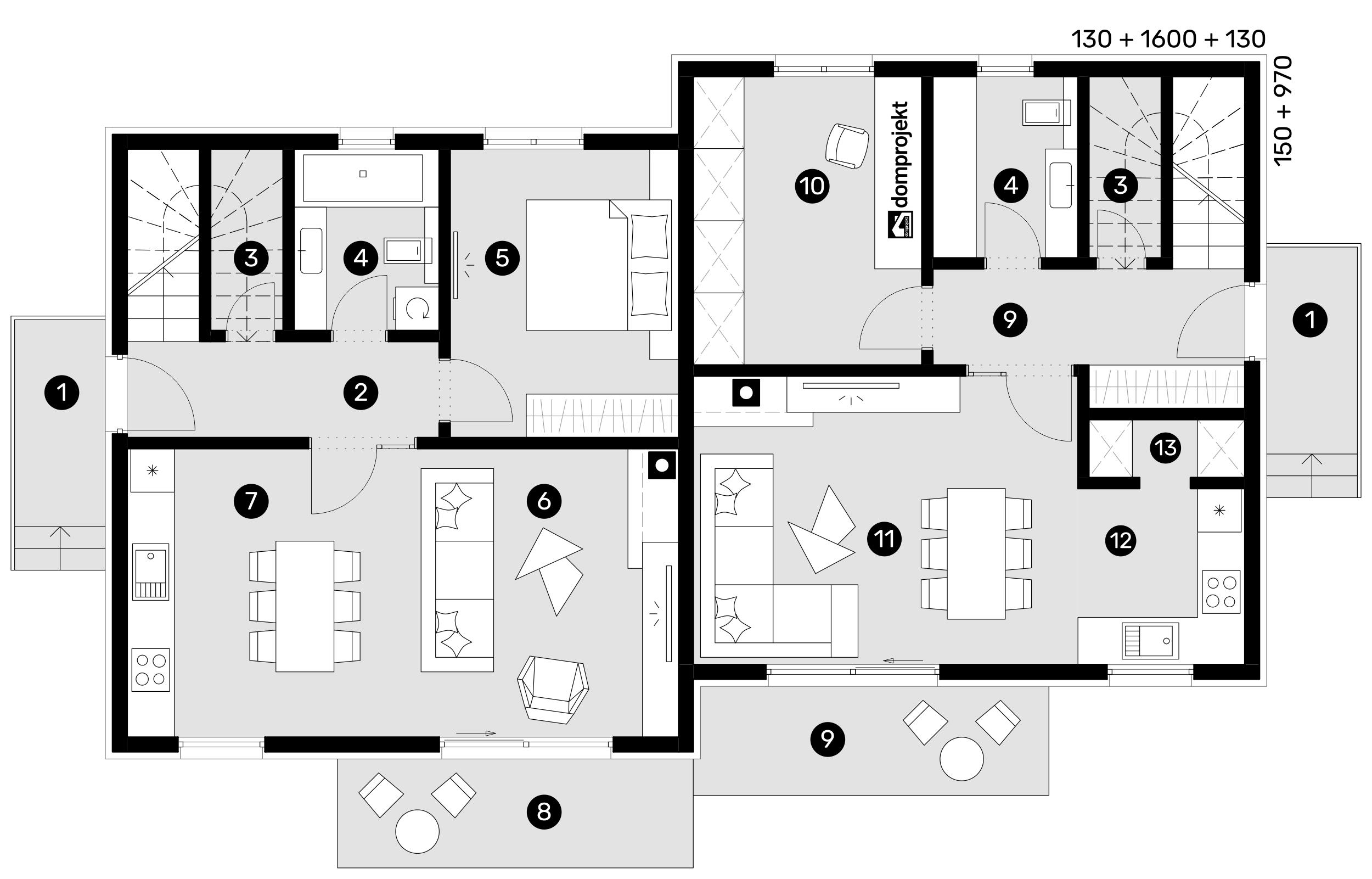 Grundriss Erdgeschoss – Fertighaus Ida