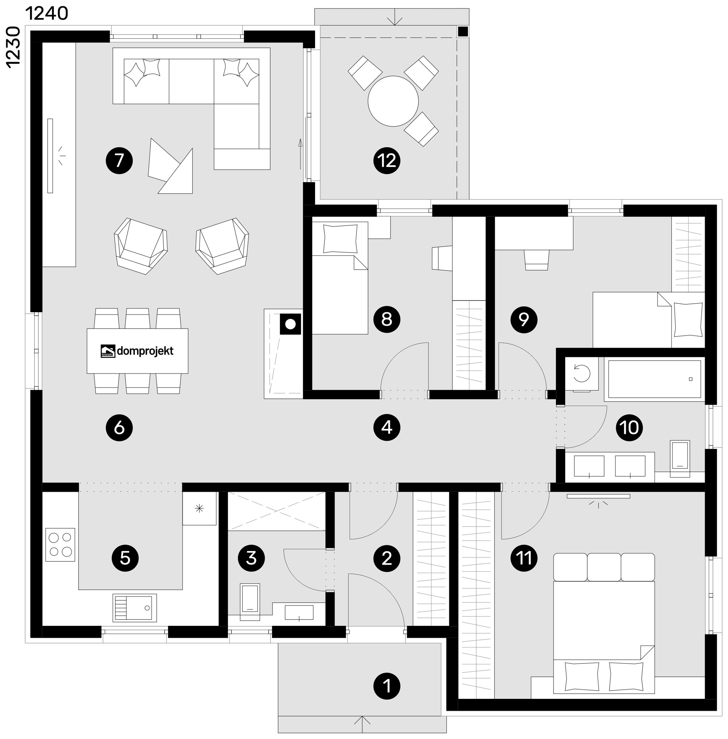 Grundriss Erdgeschoss – Fertighaus Karmela