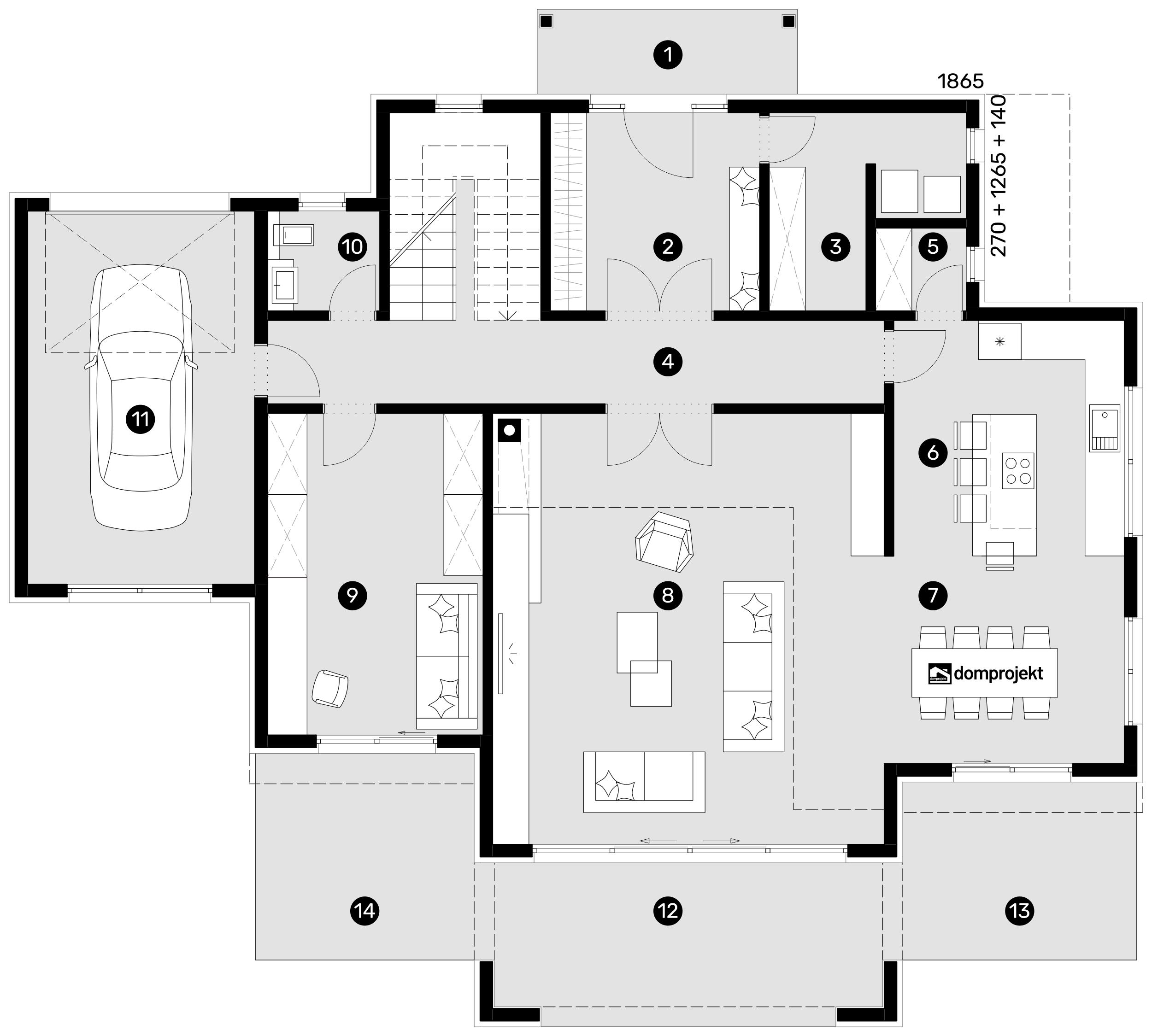 Grundriss Erdgeschoss – Fertighaus Karolina