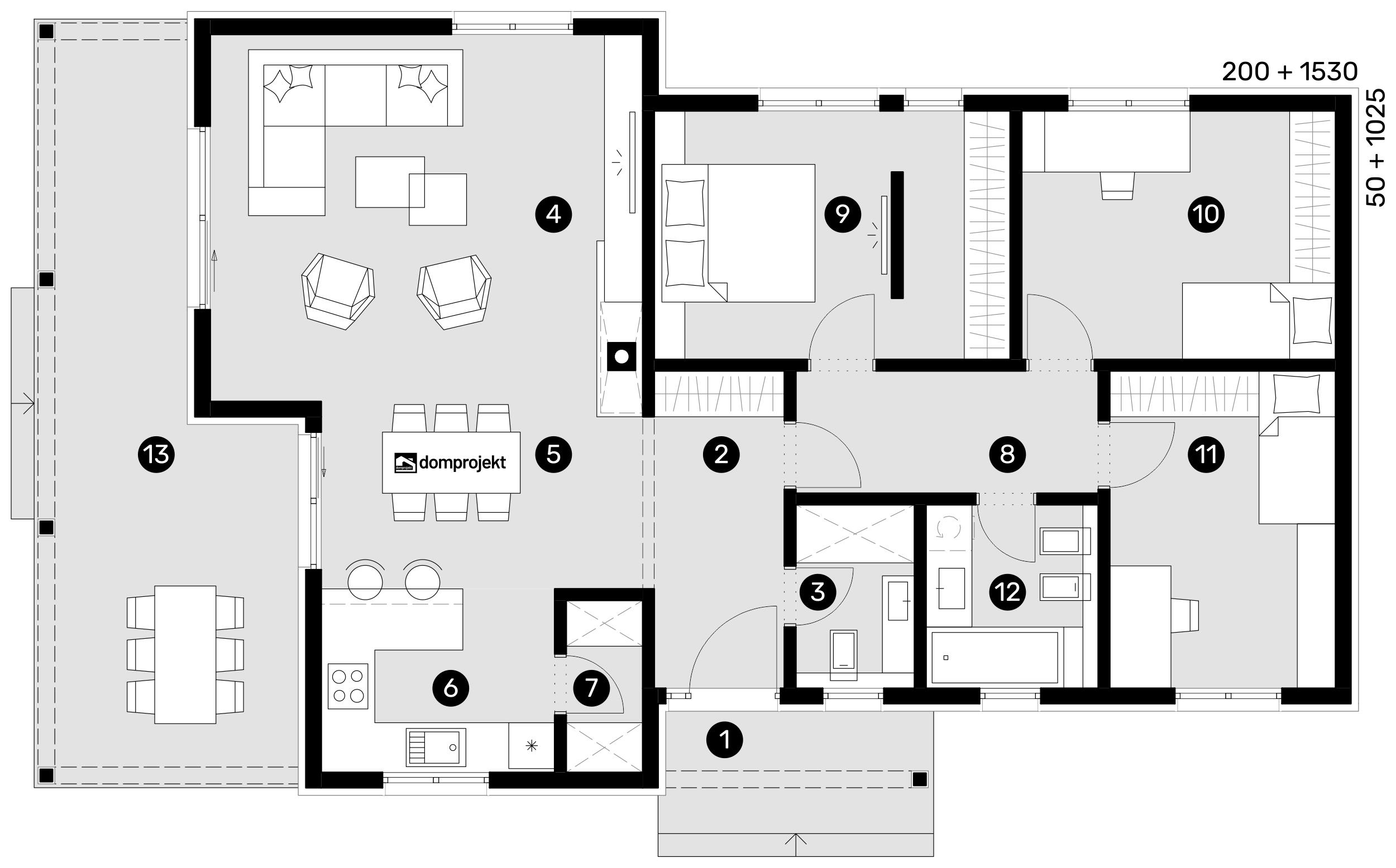 Grundriss Erdgeschoss – Fertighaus Kelly